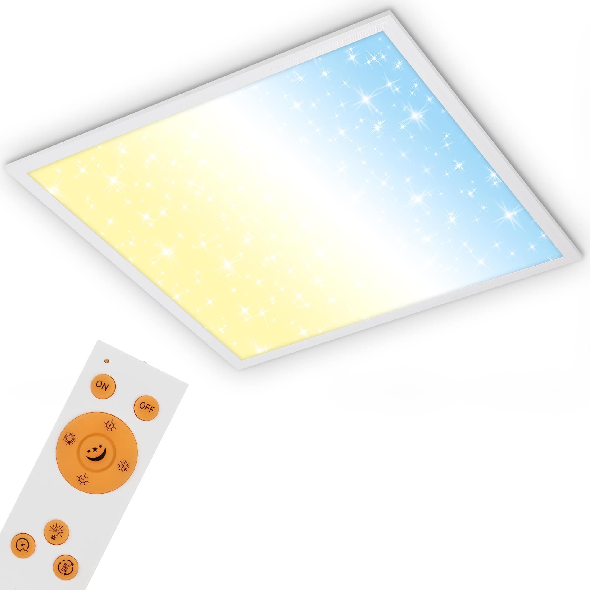 BRILO 7303-016 Hvězdné nebe svítidlo LED panel, 59,6 cm, 3800 lm, 36 W, bílé - BRILO