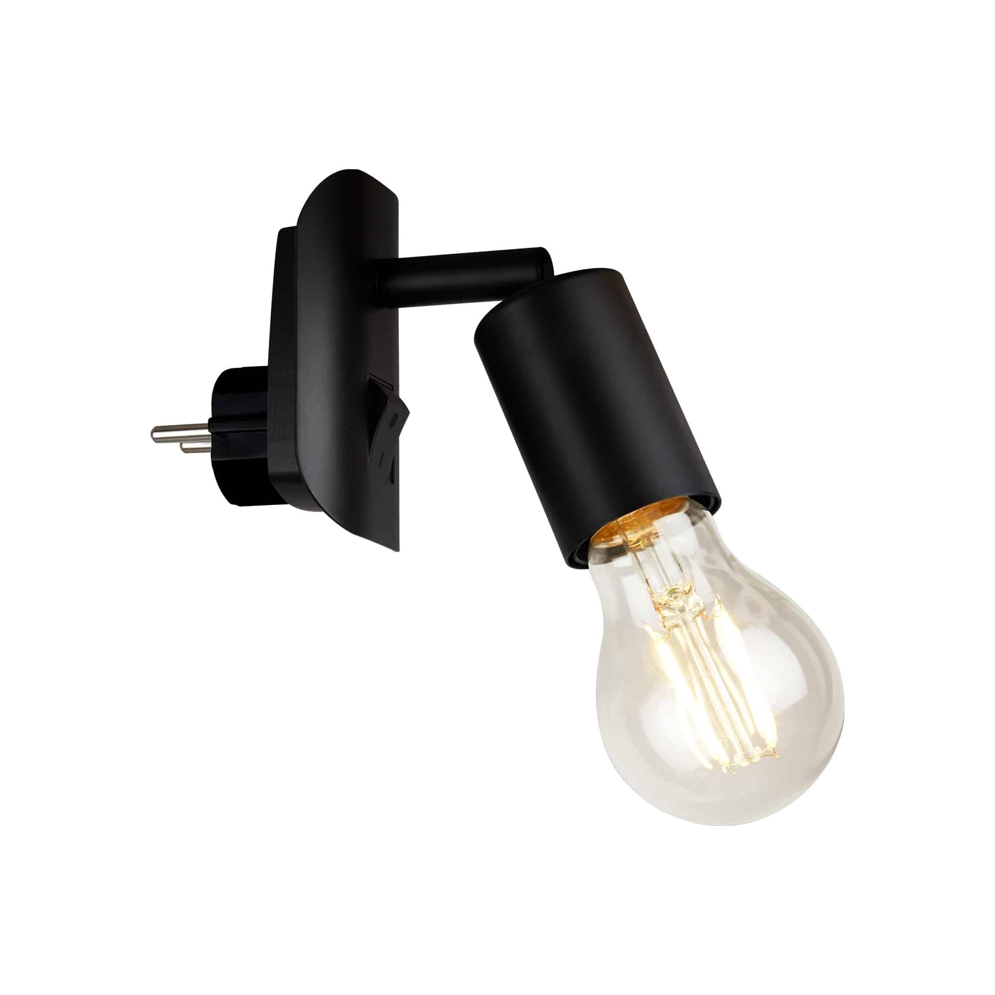 BRI 2602-015 Svítidlo do zásuvky 9,5 cm 1x E27 25W černá - BRILONER