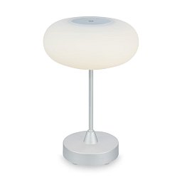 Obrázek pro produkt LED bateriové stolní svítidlo pr.12,5 cm, LED modul, 3W, 350 lm, matný chrom - BRILO
