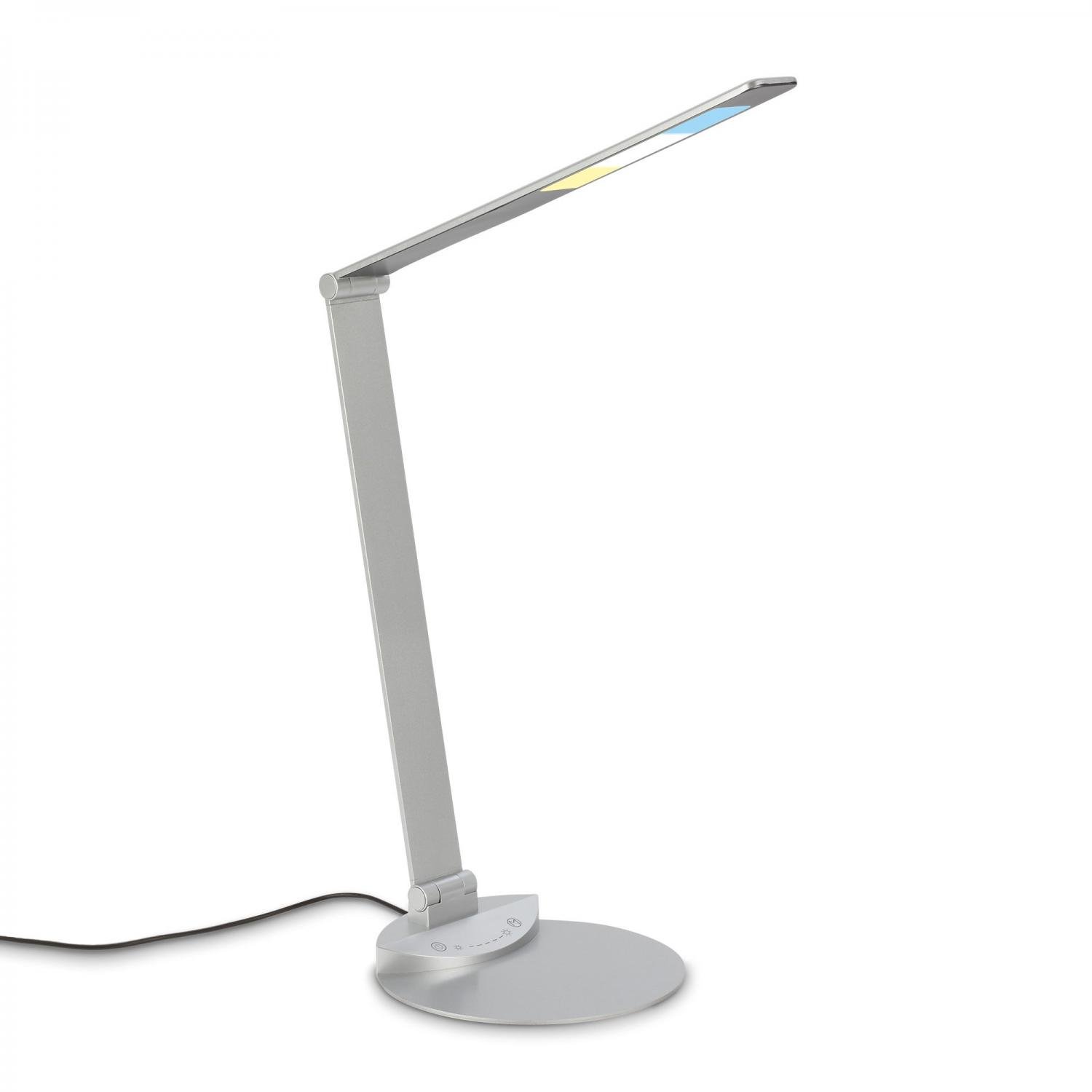 BRILO 7414-014 CCT-LED stolní lampa na psací stůl, 83 cm, 12 W, 680 lm, stříbrná - BRILO