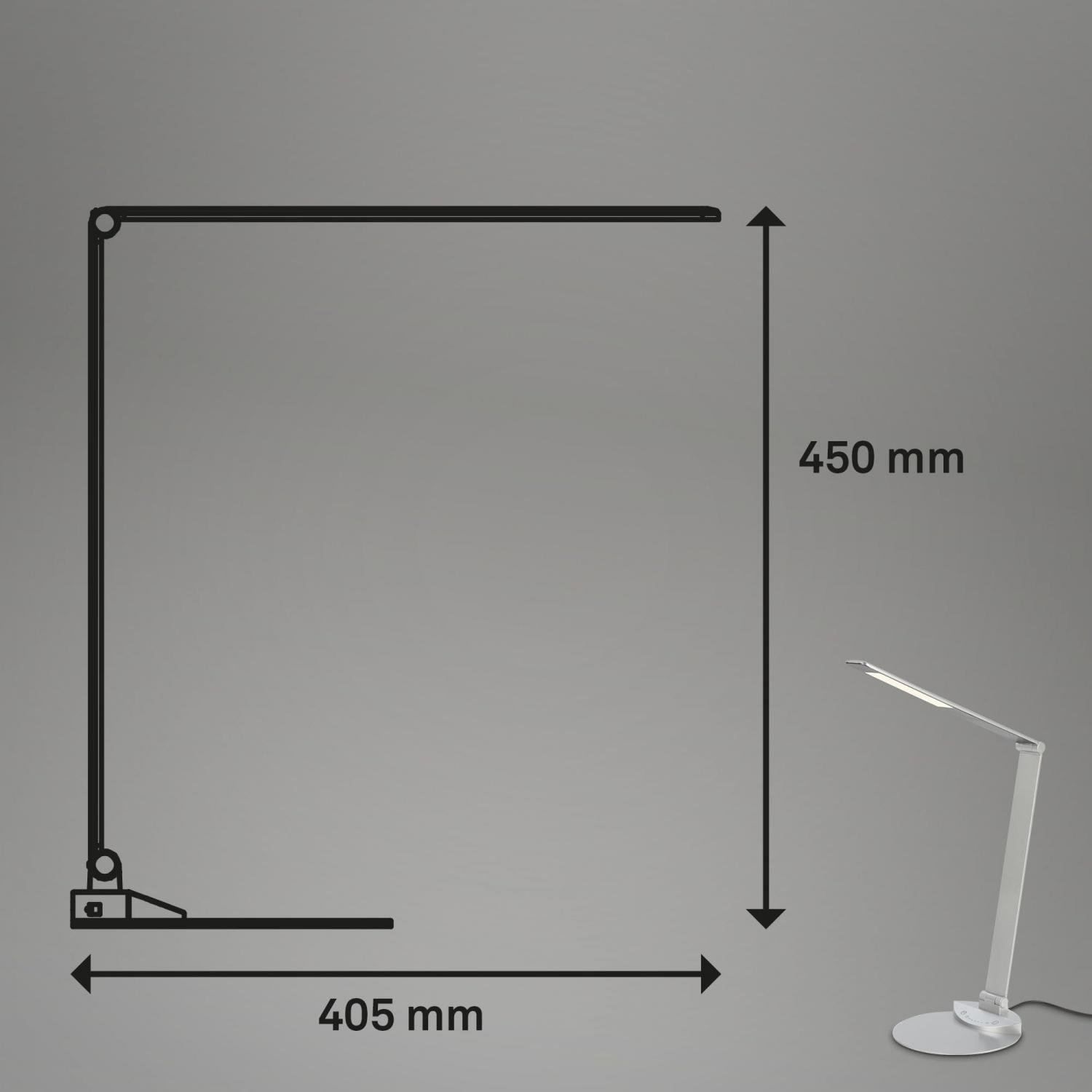 BRILO 7414-014 CCT-LED stolní lampa na psací stůl, 83 cm, 12 W, 680 lm, stříbrná - BRILO (obrázek 9)
