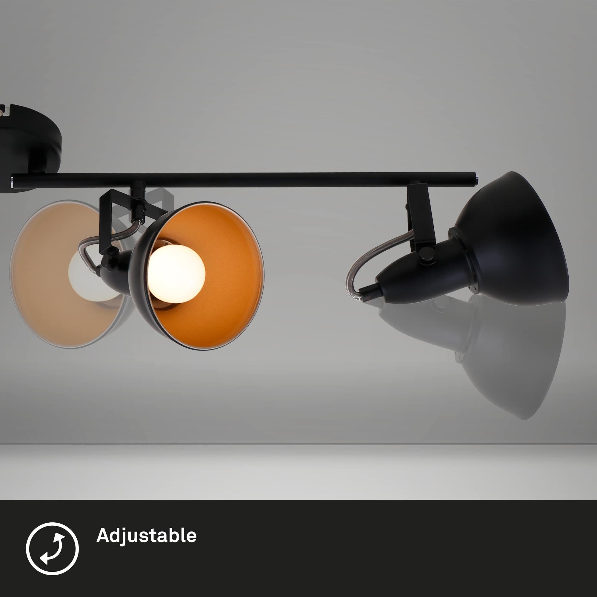 BRILO 2049-045 Bodové svítidlo 79 cm 4x E14 40W černá - BRILO (obrázek 3)