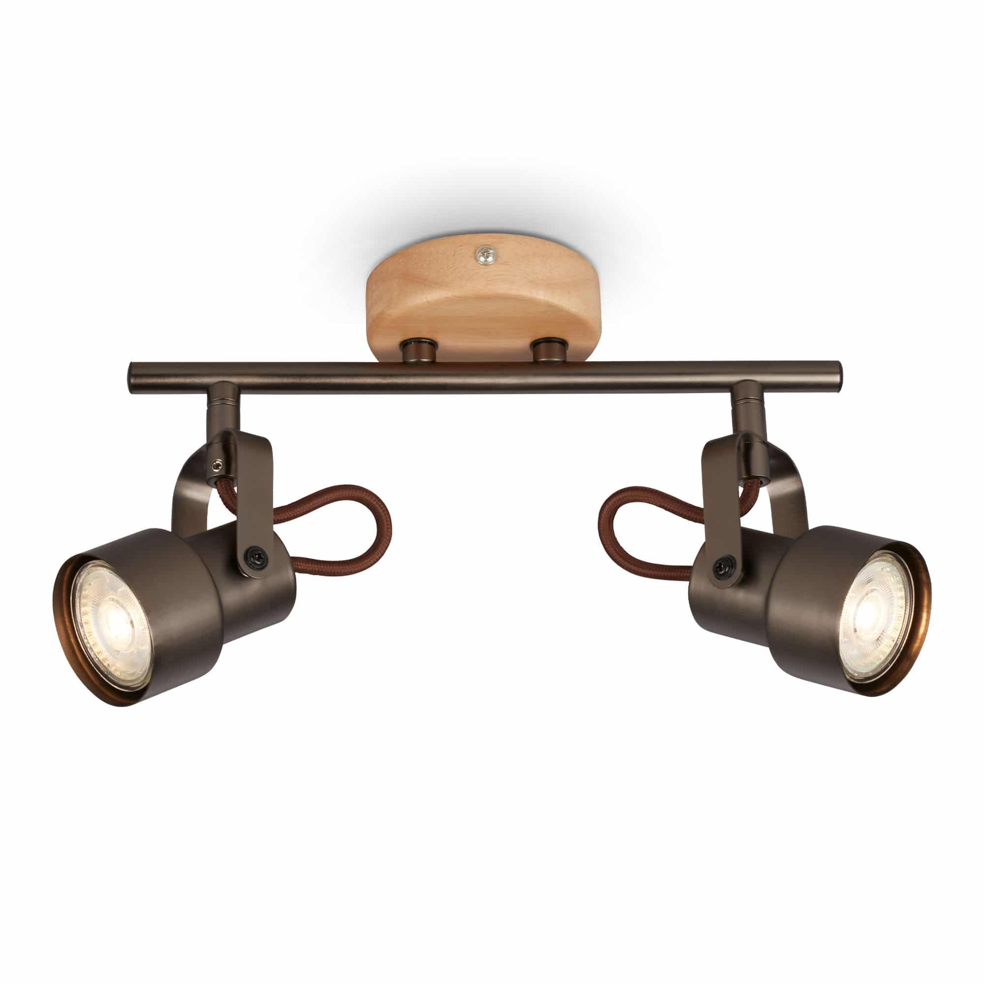 Levně BRILO 2872-025 Bodové svítidlo pr. 9 cm 2xGU10 10W 920lm antická šedá - BRILO