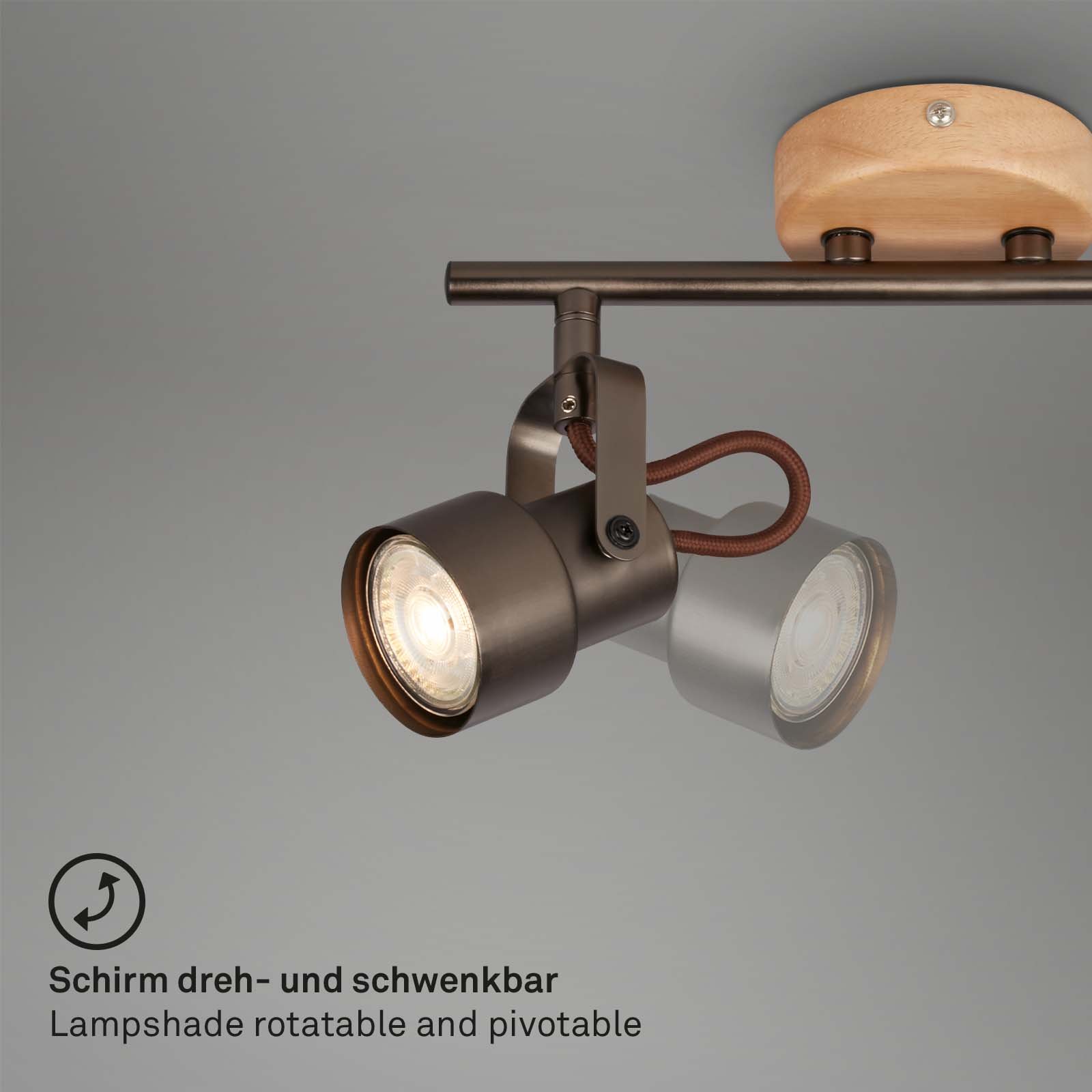 BRILO 2872-025 Bodové svítidlo pr. 9 cm 2xGU10 10W 920lm antická šedá - BRILO (obrázek 4)