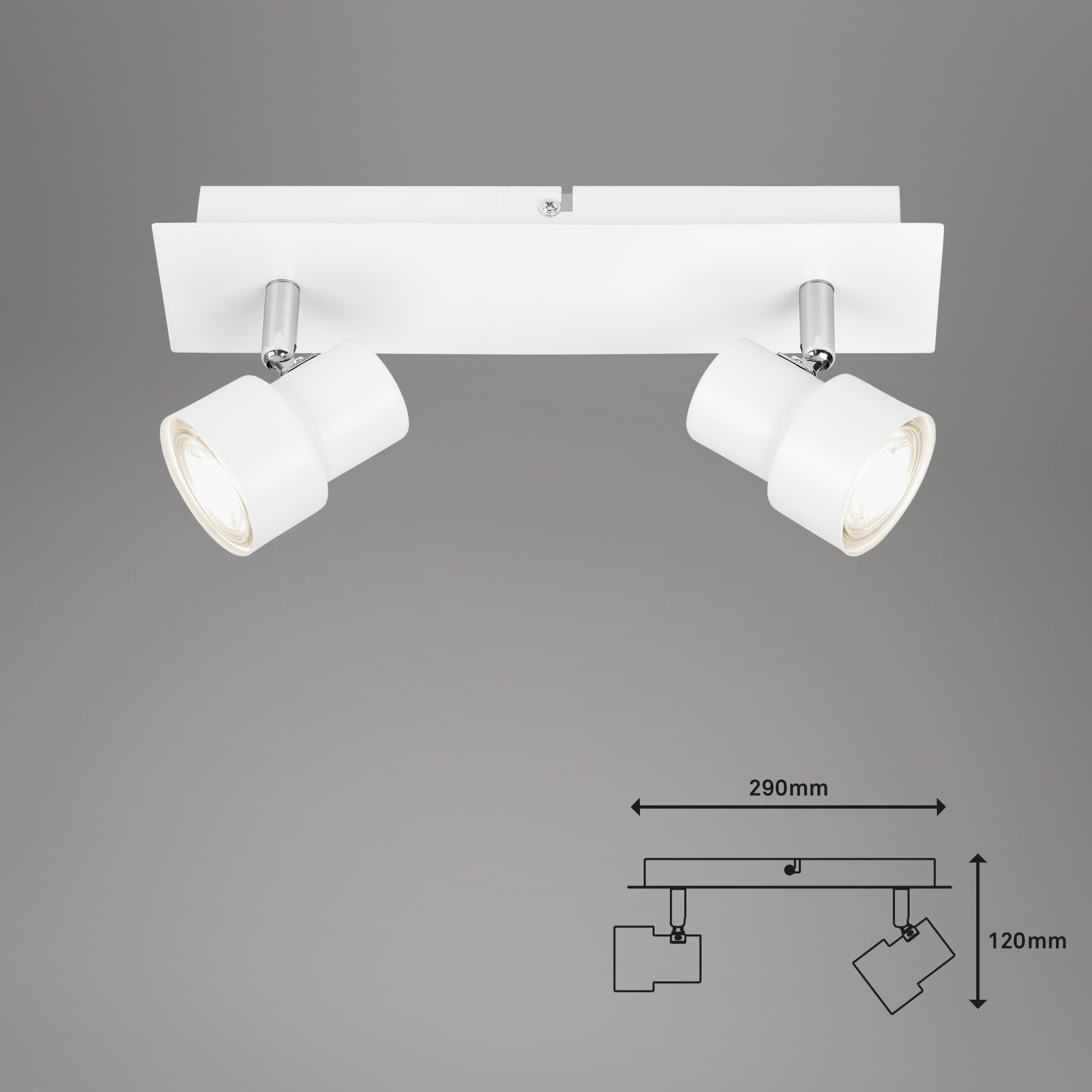 BRI 2861-026 Bodové svítidlo 29 cm 2xGU10 10W 920lm bílé - BRILONER (obrázek 7)