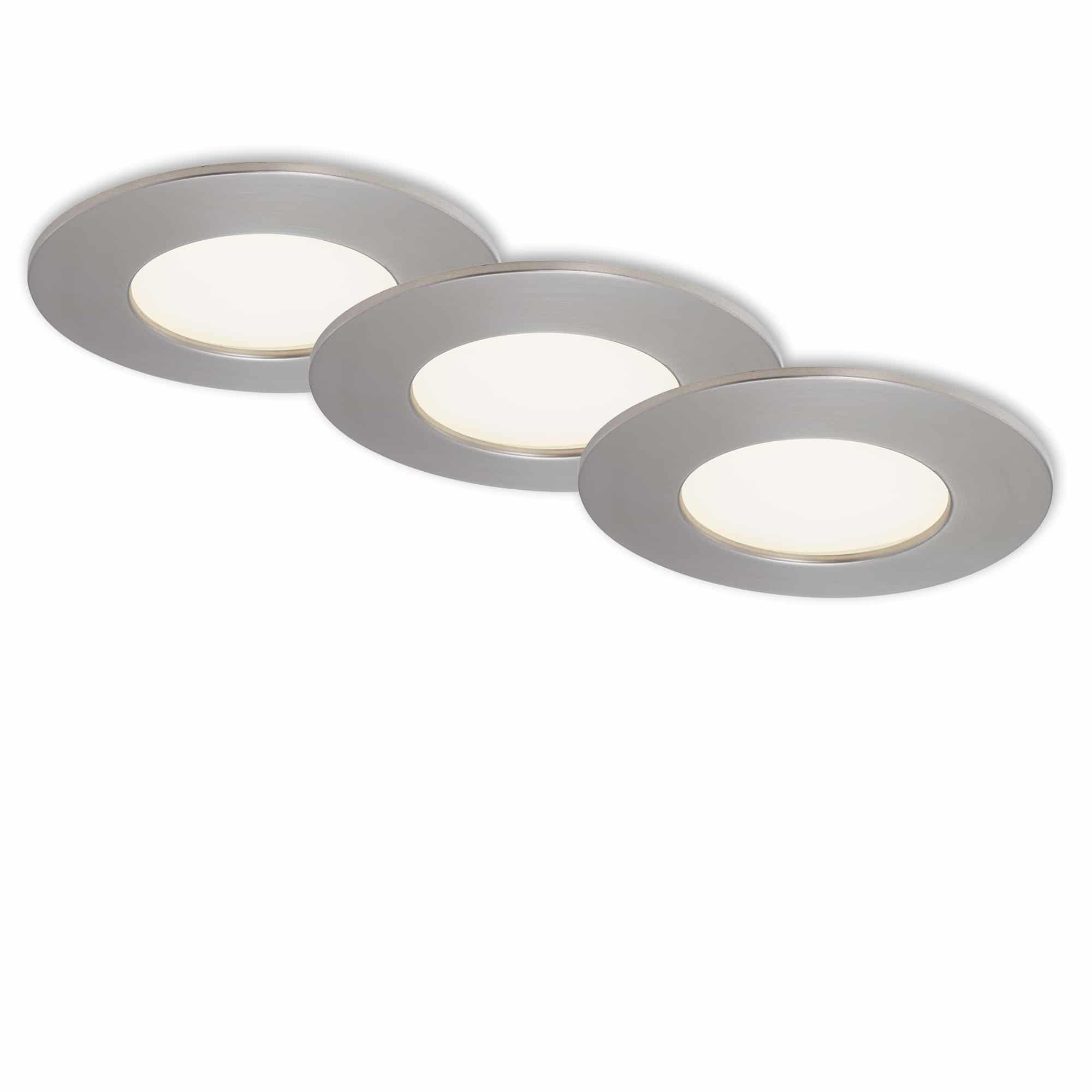 Levně BRI 7282-032 3ks sada LED vestavné svítidlo, pr. 8,5 cm, 4,8 W, matný nikl - BRILONER