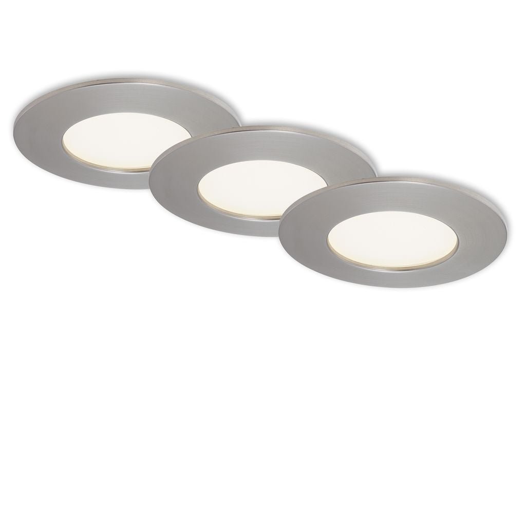 BRI 7282032 3ks sada LED vestavné svítidlo, pr. 8,5 cm, 4,8 W, matný nikl (starý kód: BRI 7282-032) - BRILONER