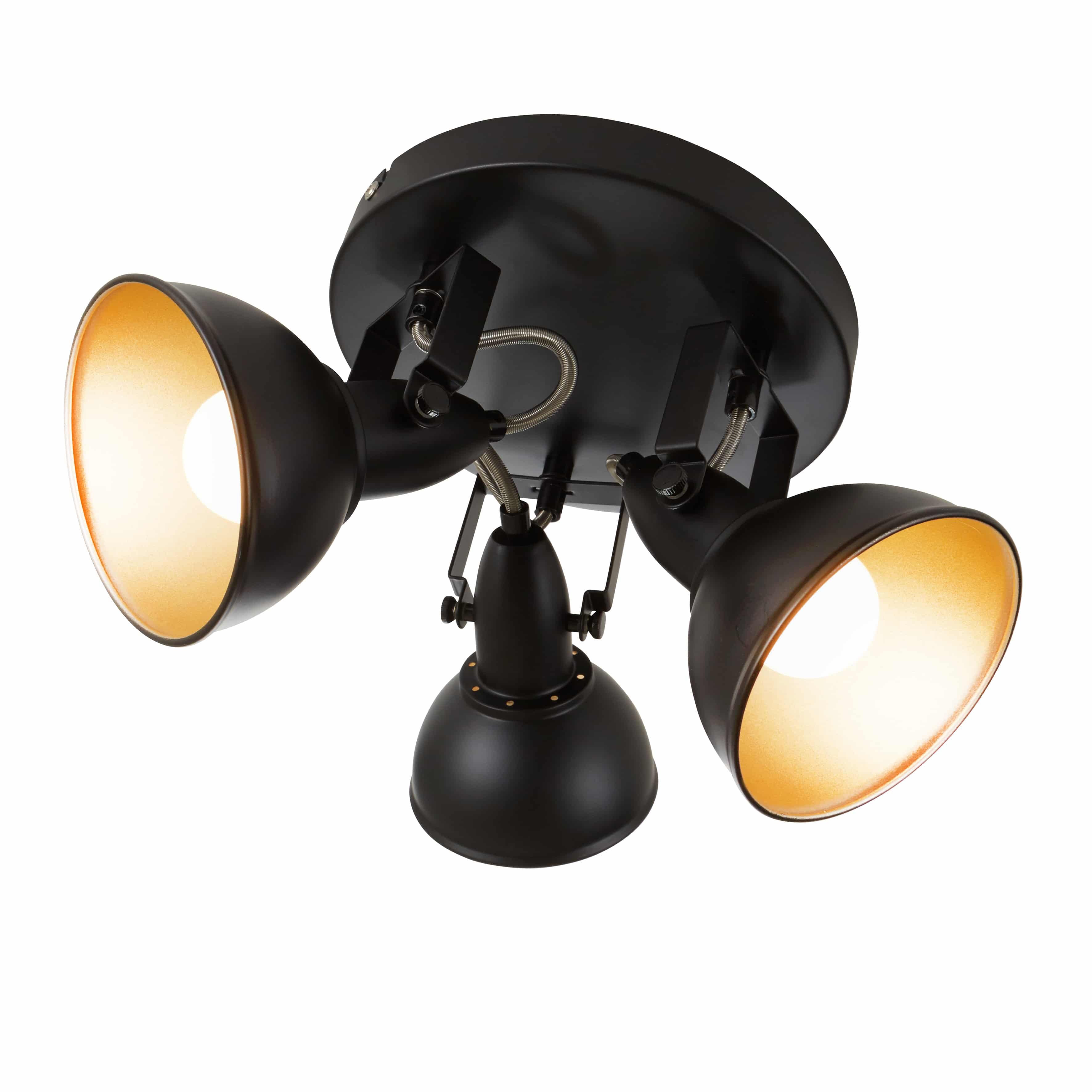 BRILO 2049-035R Bodové svítidlo pr. 21 cm 3x E14 40W černá - BRILO