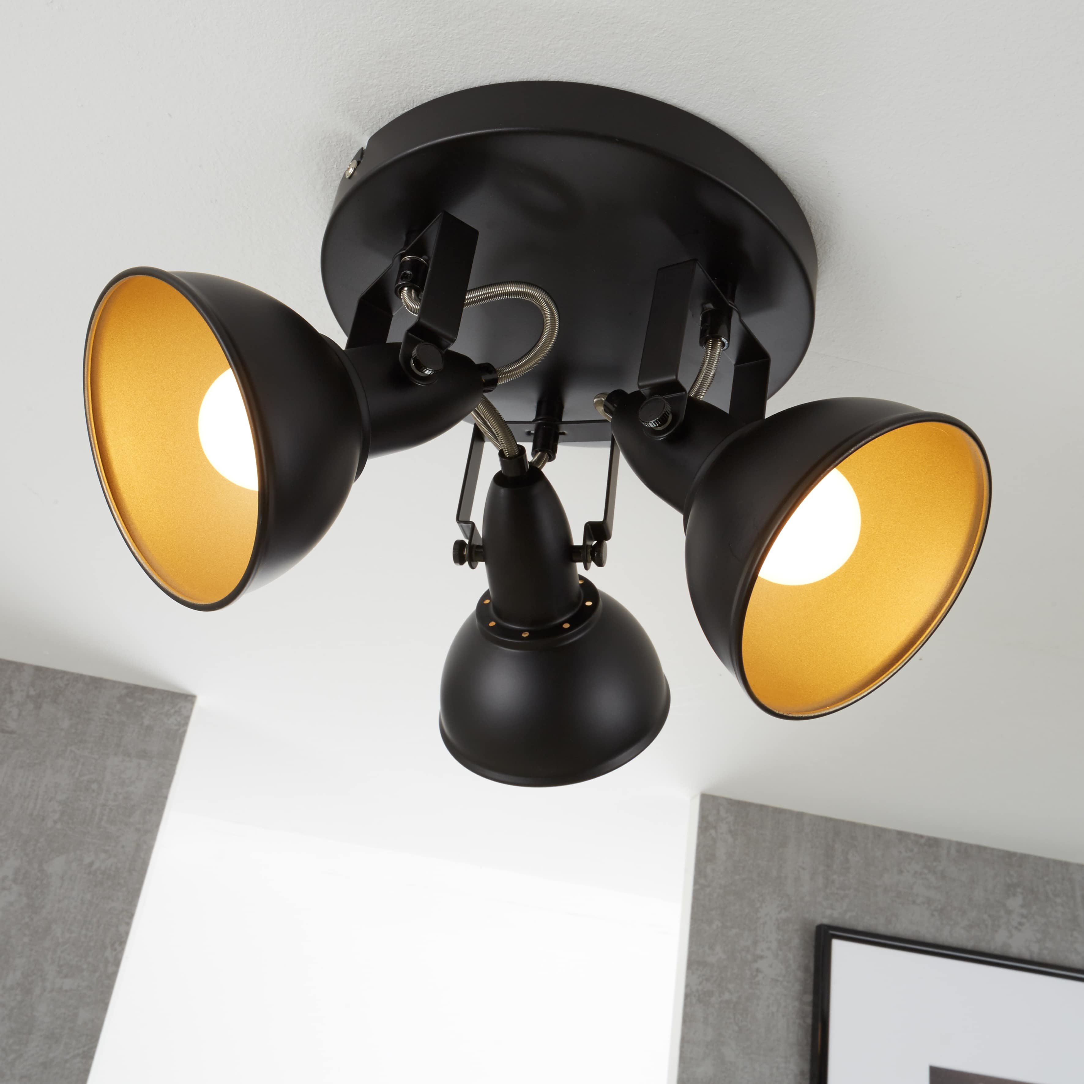 BRILO 2049-035R Bodové svítidlo pr. 21 cm 3x E14 40W černá - BRILO (obrázek 3)