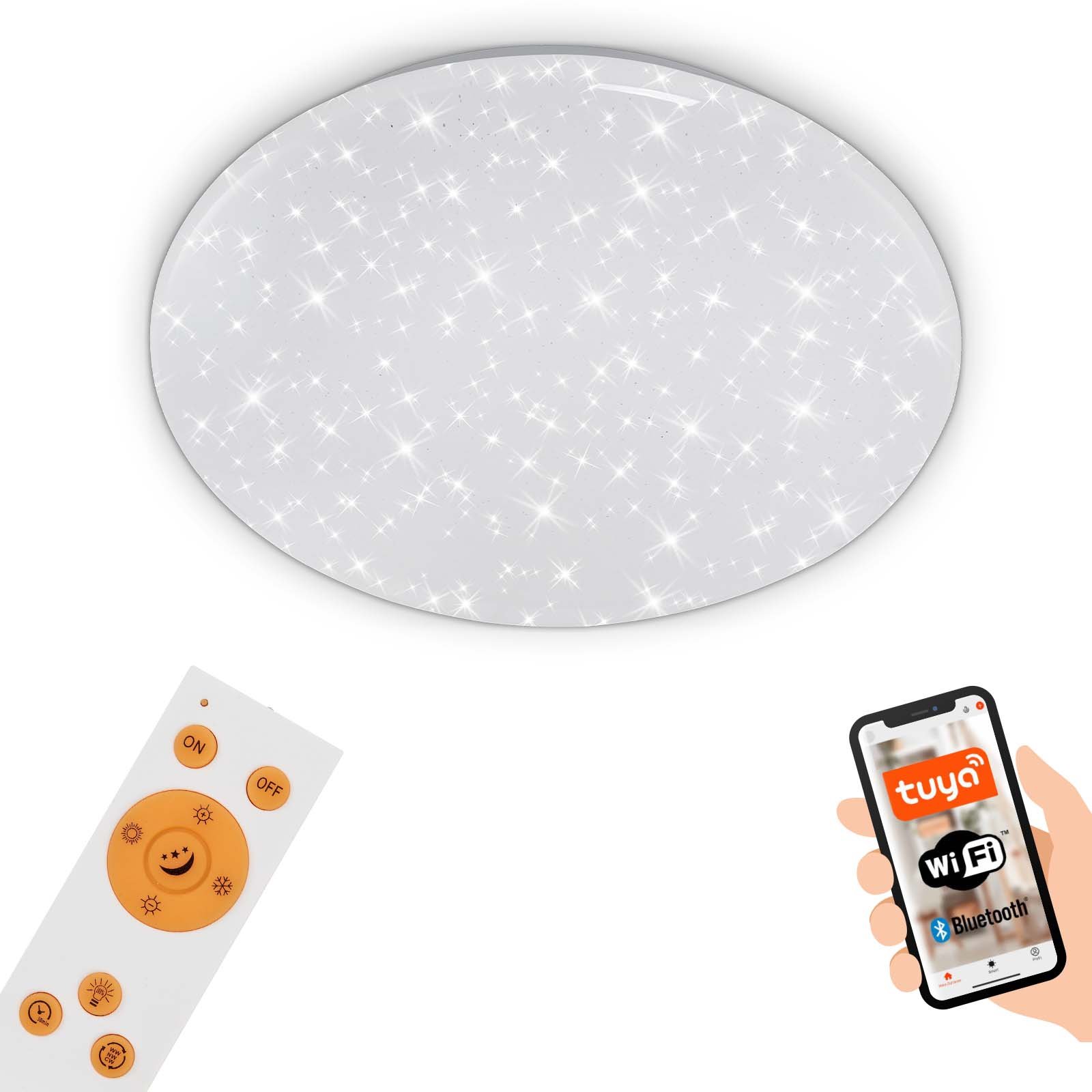 Levně BRILO 3401-016 SMART LED stropní svítidlo, noční světlo, stmívatelné - BRILO