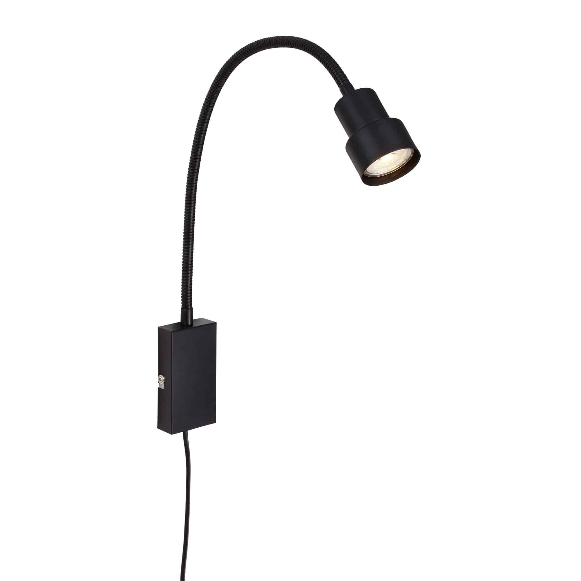 BRI 2085-015 Svítidlo k posteli s dotykovým vypínačem 69 cm 1xGU10 5W 400lm černá - BRILONER