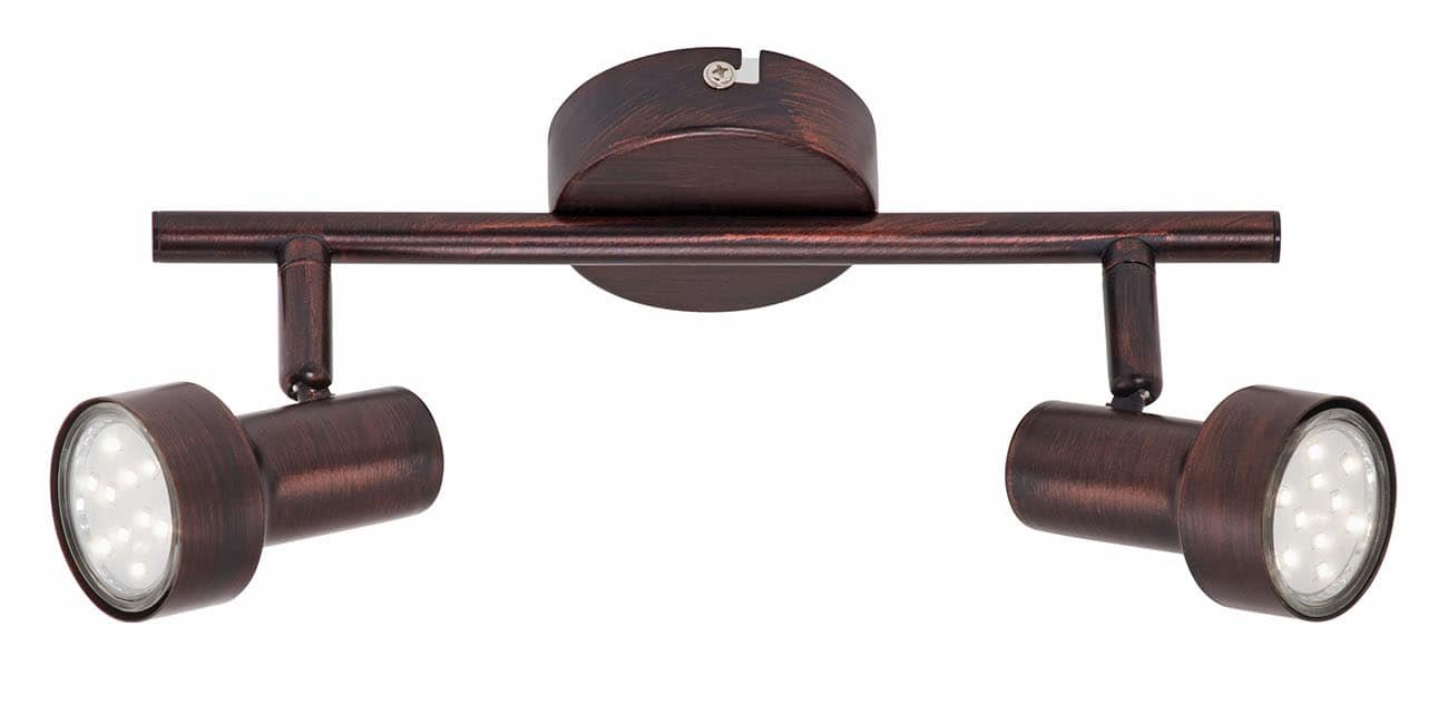 BRI 2843-021 Bodové svítidlo 27,5 cm 2xGU10 6W 500lm antická měď - BRILONER