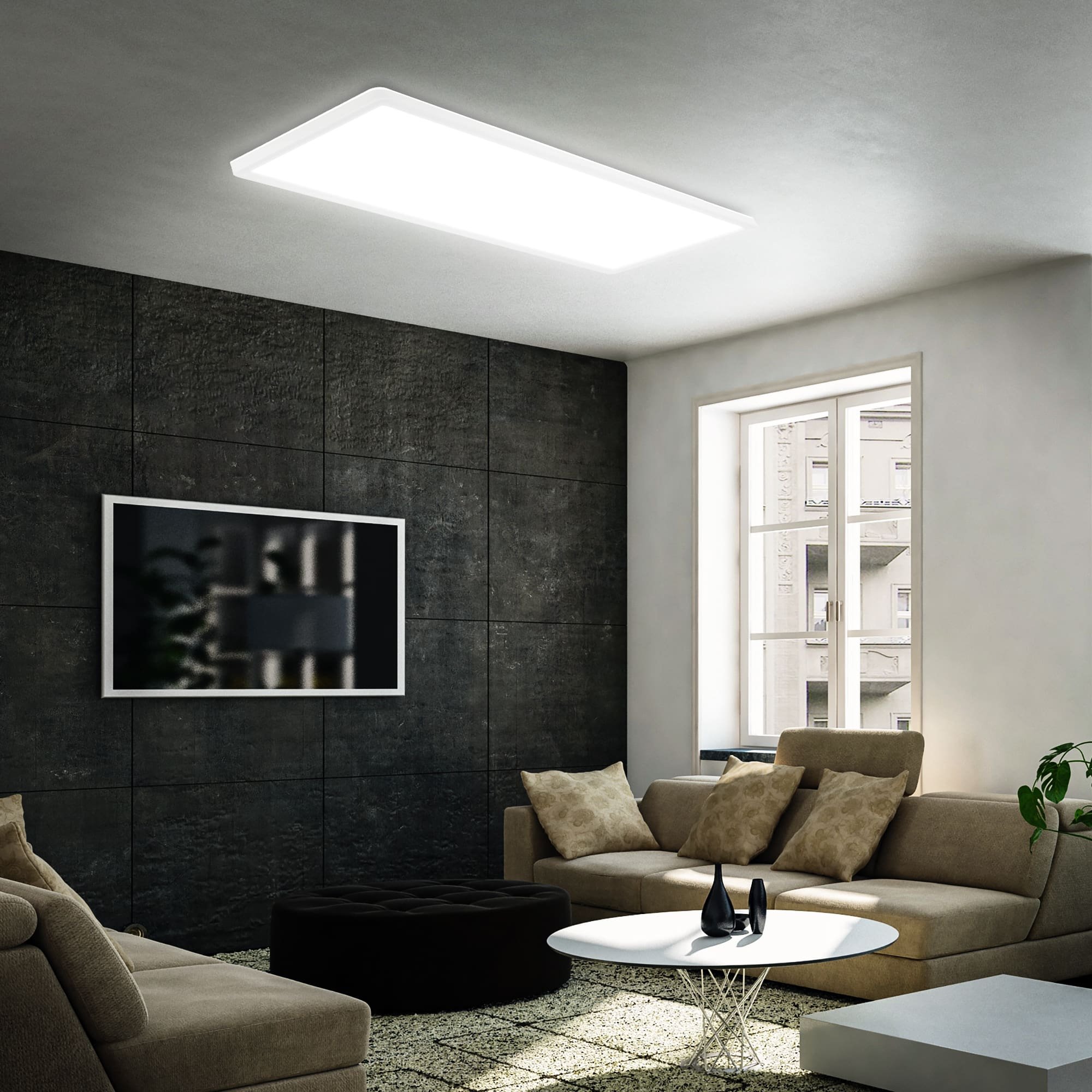 BRILO 7402-416 Ultraplochý LED panel s přímým a nepřímým osvětlením, 58 cm, LED, 22 W, 3000 lm, bílé - BRILO (obrázek 6)