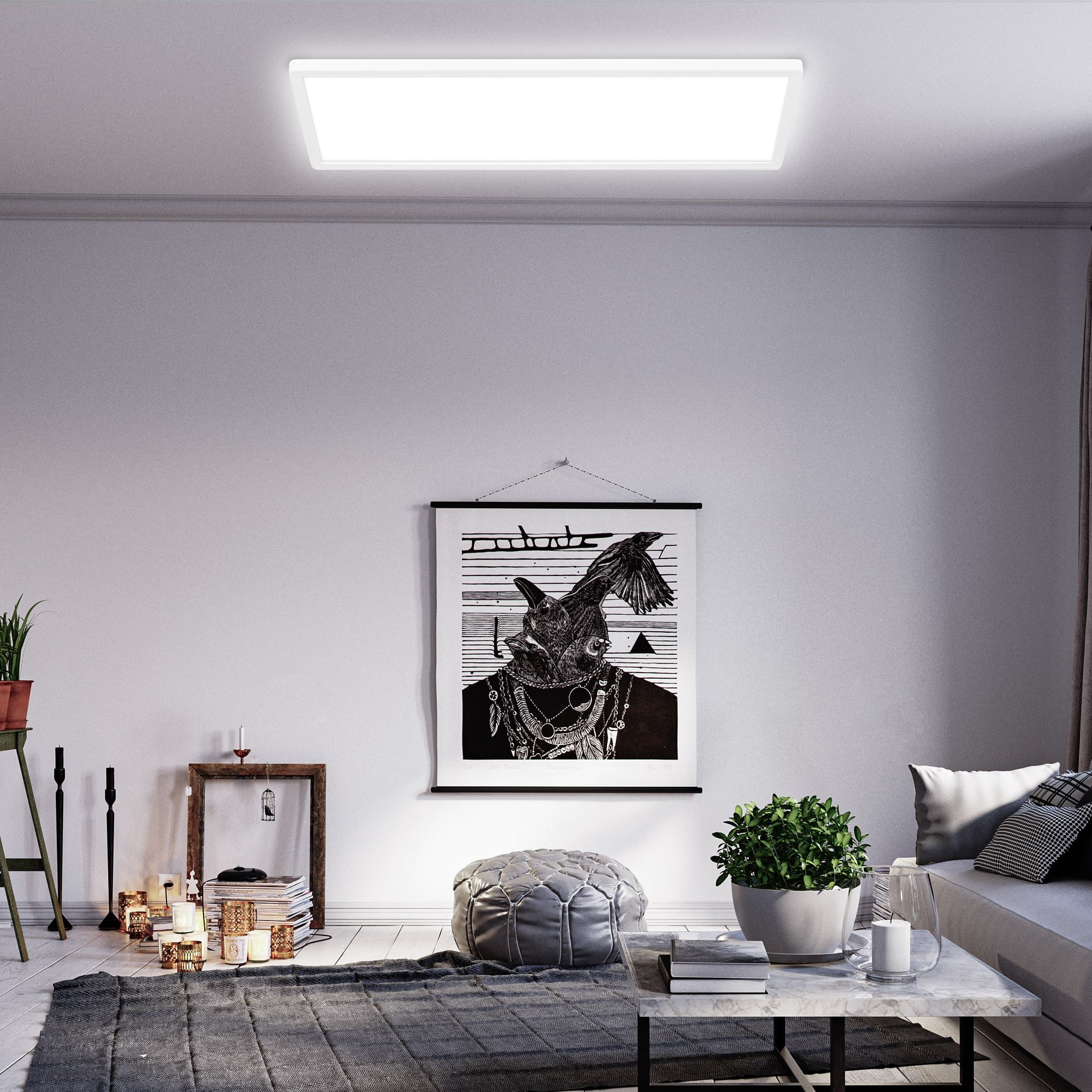 BRILO 7402-416 Ultraplochý LED panel s přímým a nepřímým osvětlením, 58 cm, LED, 22 W, 3000 lm, bílé - BRILO (obrázek 7)
