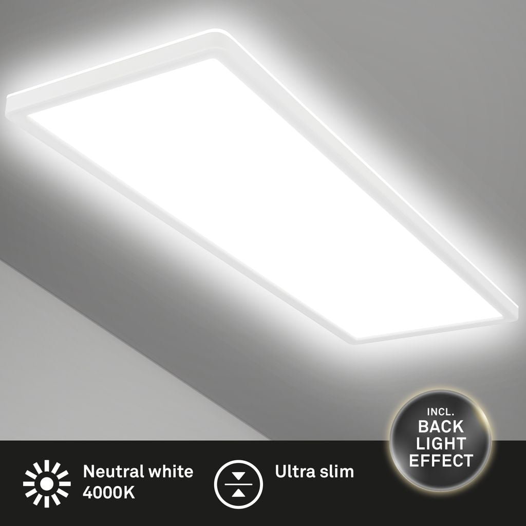 BRILO 7402-416 Ultraplochý LED panel s přímým a nepřímým osvětlením, 58 cm, LED, 22 W, 3000 lm, bílé - BRILO