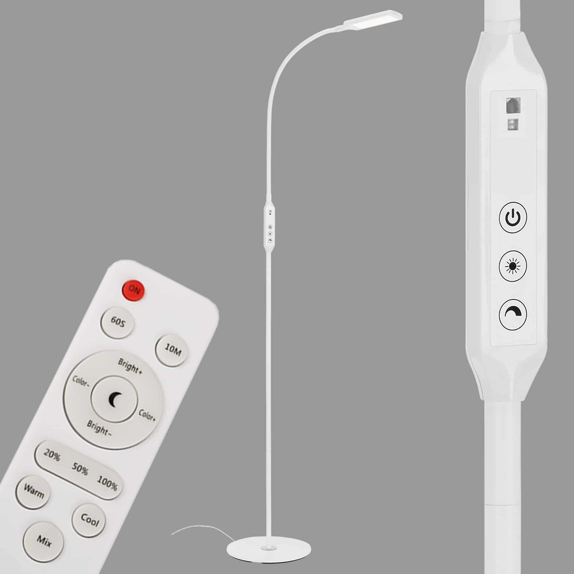 BRILO 1296-016 LED CCT stojací svítidlo s dotykovým vypínačem pr. 24 cm 7W 700lm bílé - BRILO (obrázek 7)
