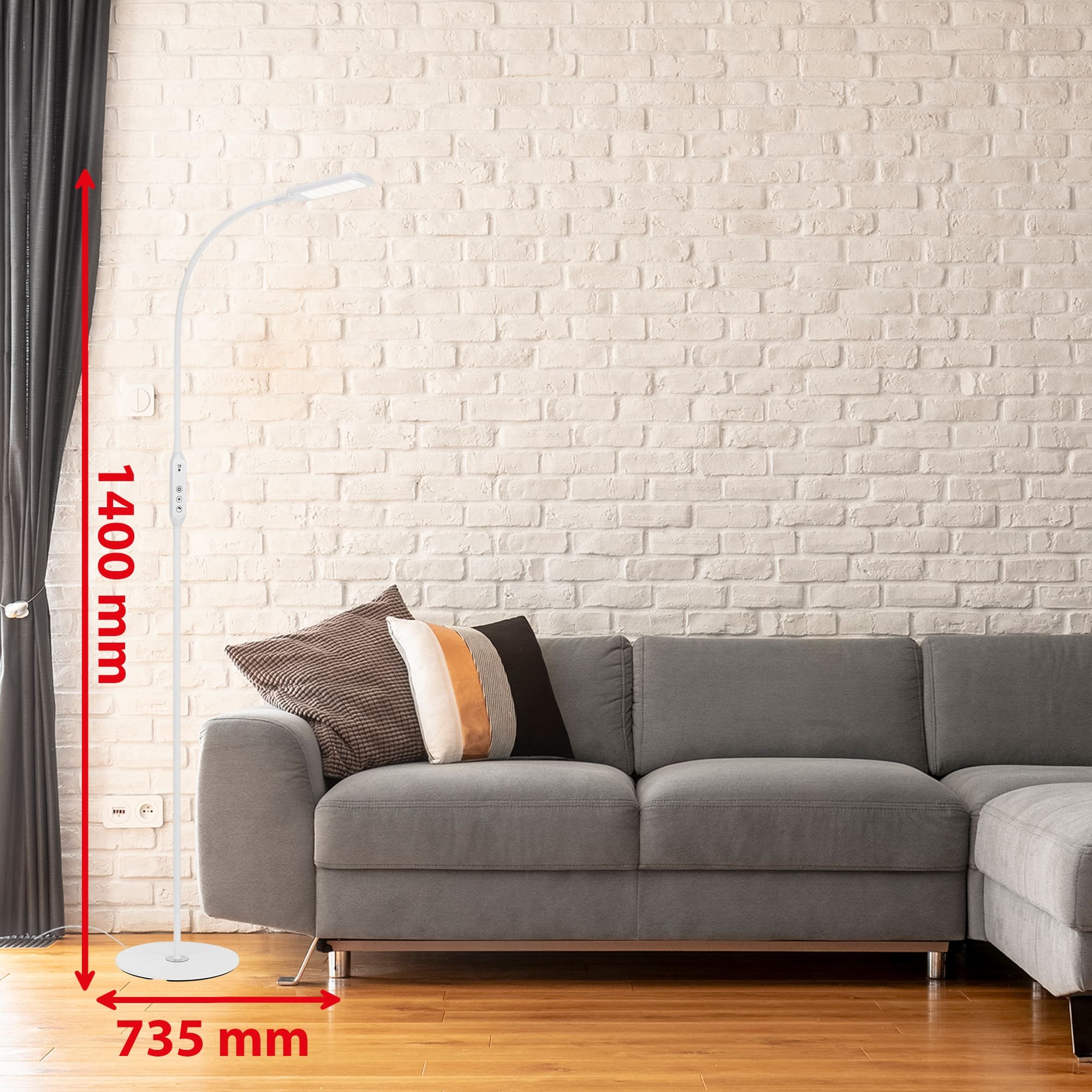 BRILO 1296-016 LED CCT stojací svítidlo s dotykovým vypínačem pr. 24 cm 7W 700lm bílé - BRILO (obrázek 10)