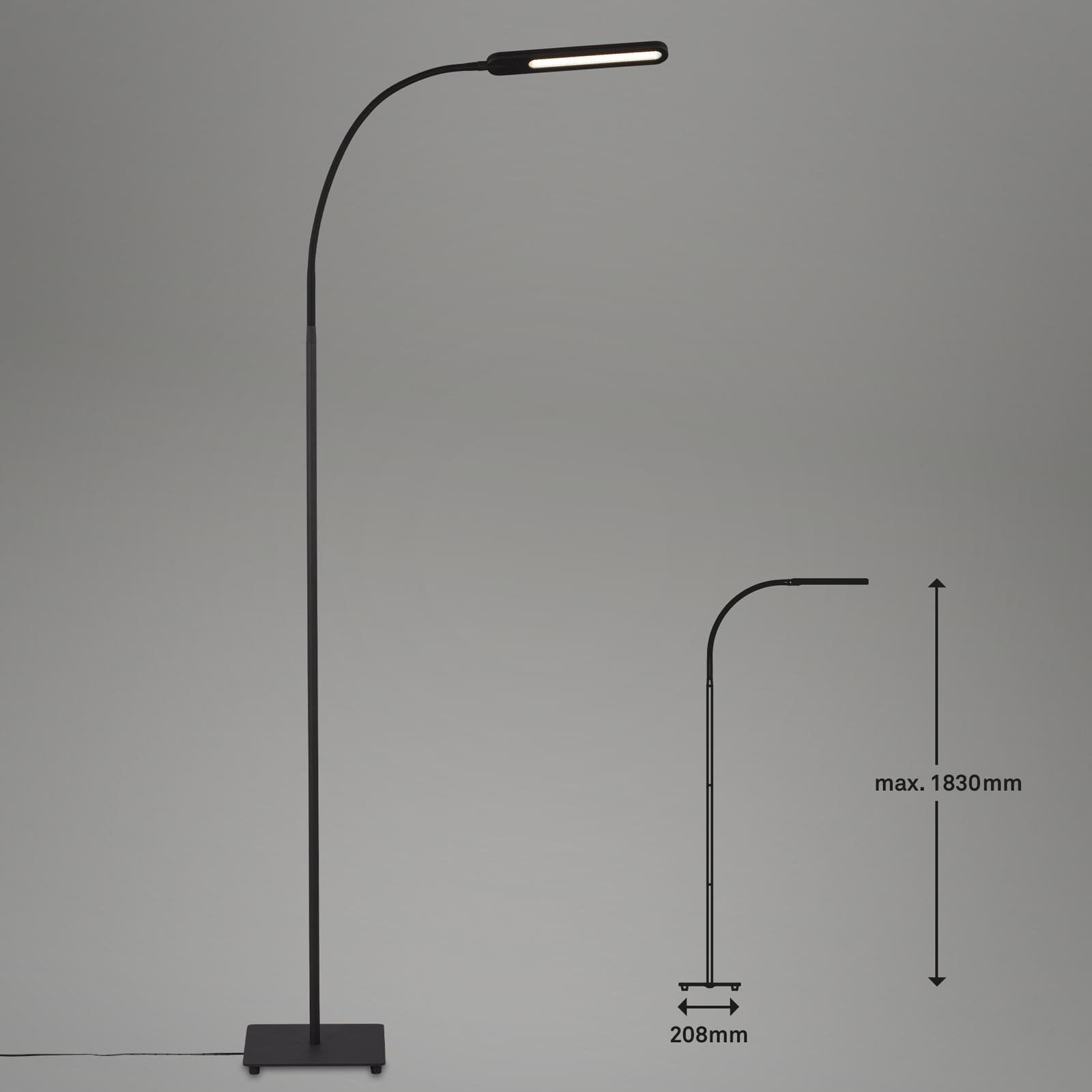 BRILO 1389-015 LED CCT stojací svítidlo s dotykovým vypínačem 183 cm 8W 600lm černá - BRILO (obrázek 9)