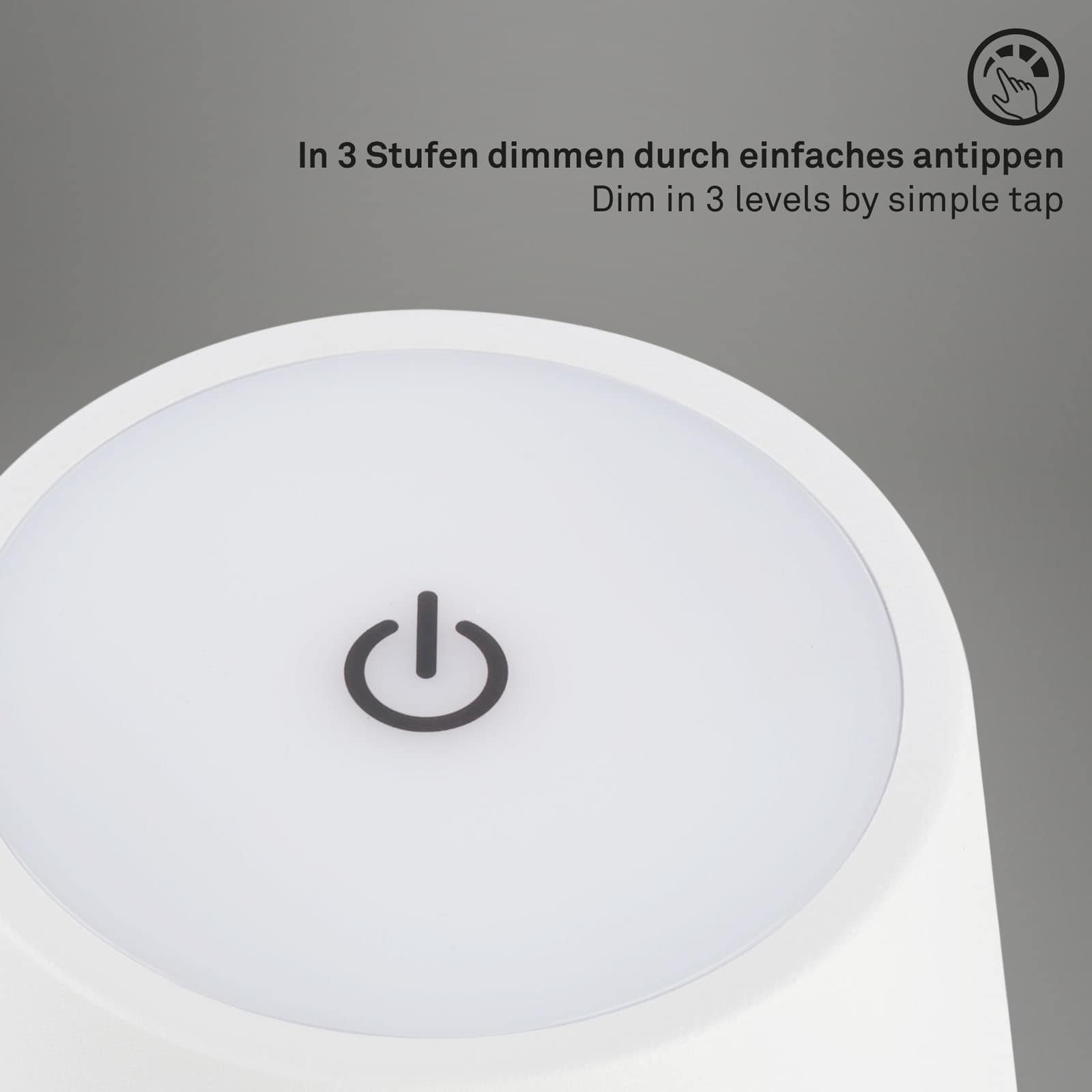 BRILO 7438-016 LED nabíjecí stolní lampa 38 cm 2,6W 280lm bílé - BRILO (obrázek 8)