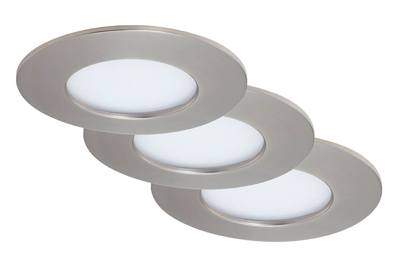 Levně BRI 7113-432 3ks sada LED vestavné svítidlo, pr. 8,5 cm, 4,9 W, matný nikl - BRILONER