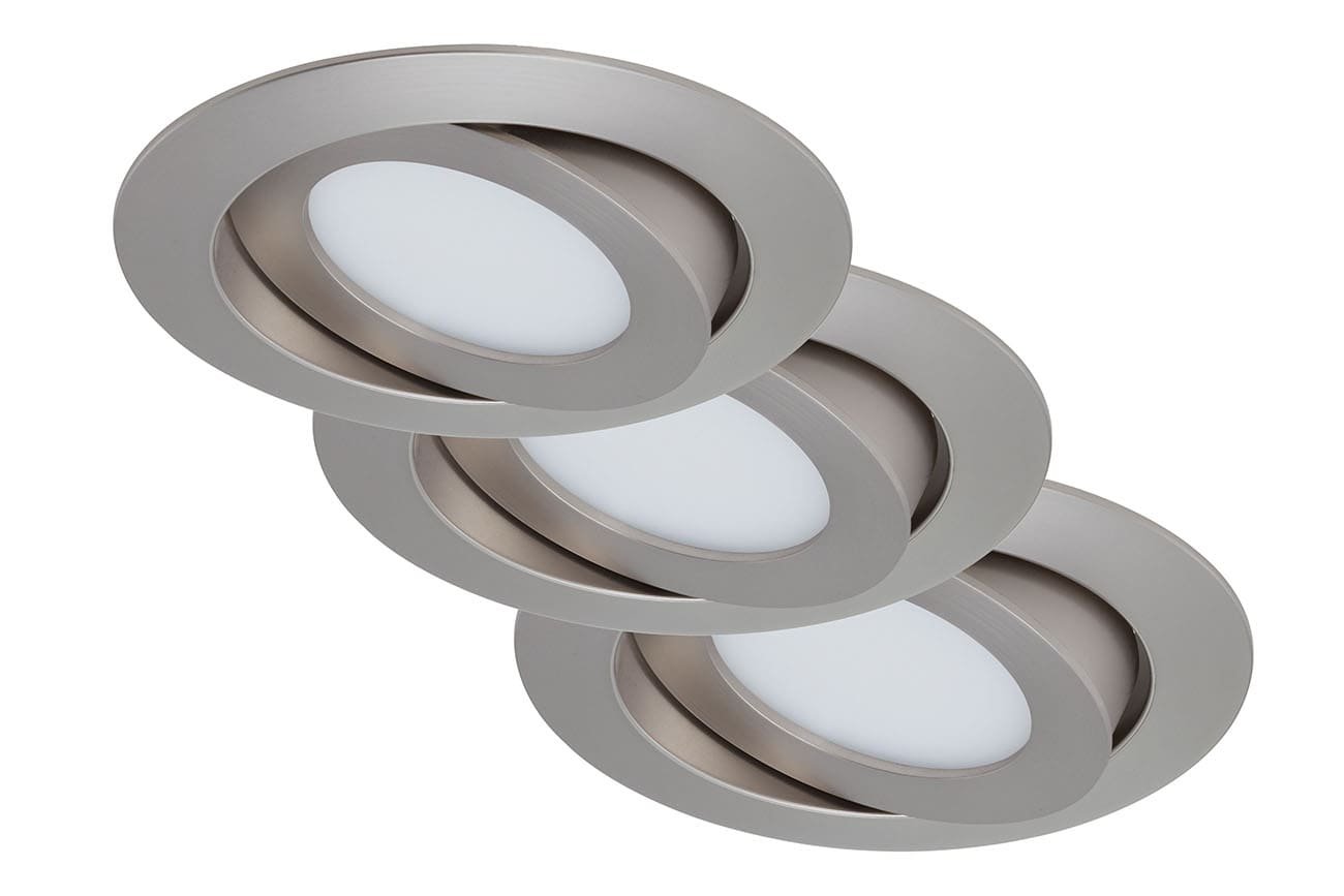 BRI 7283-032 3ks sada LED vestavné svítidlo, pr. 10,6 cm, 4,8 W, matný nikl - BRILONER