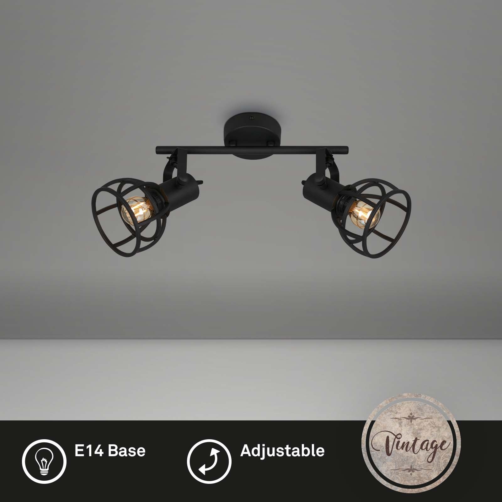 BRILO 2669-025 Bodové svítidlo 30 cm 2x E14 25W černá - BRILO (obrázek 2)