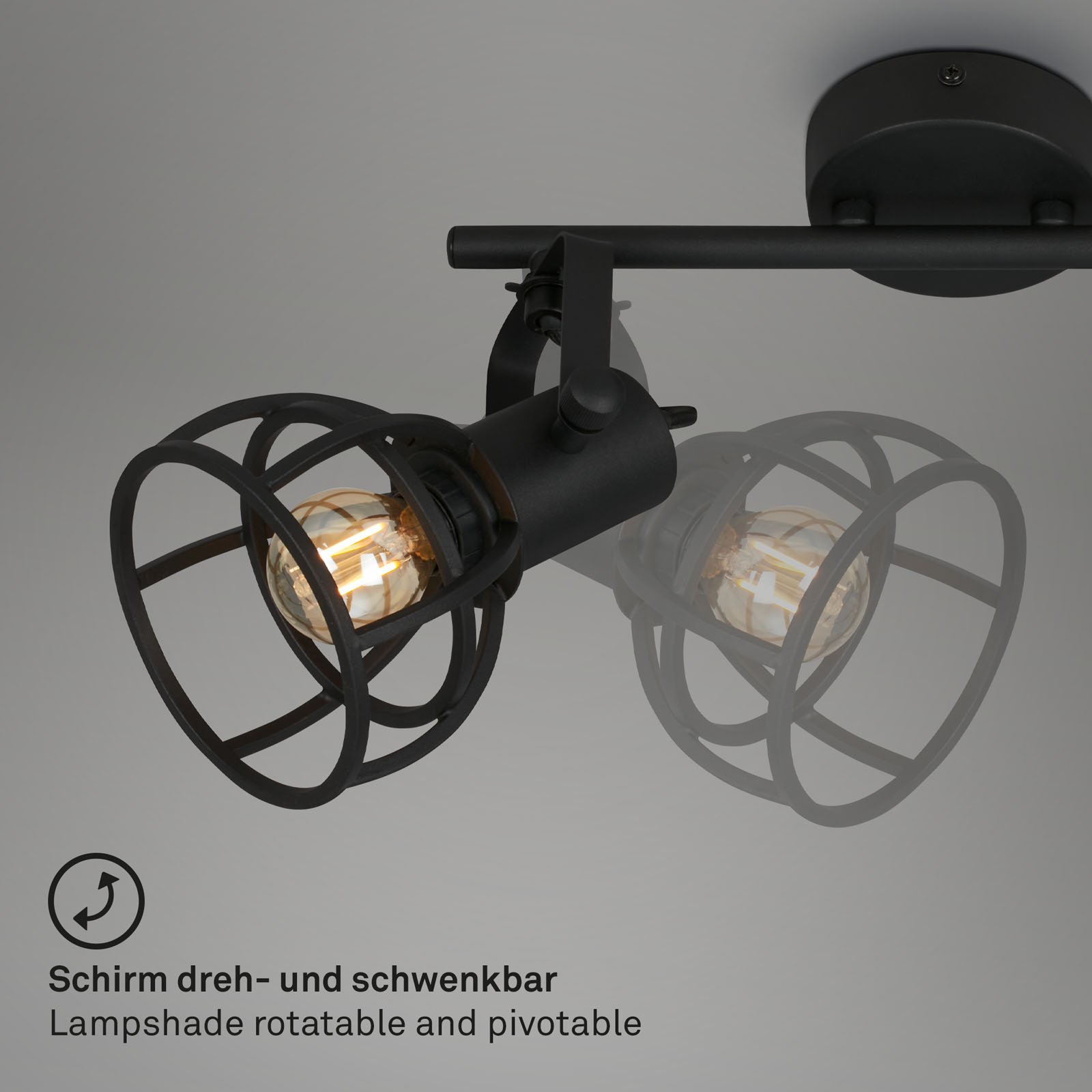 BRILO 2669-025 Bodové svítidlo 30 cm 2x E14 25W černá - BRILO (obrázek 3)