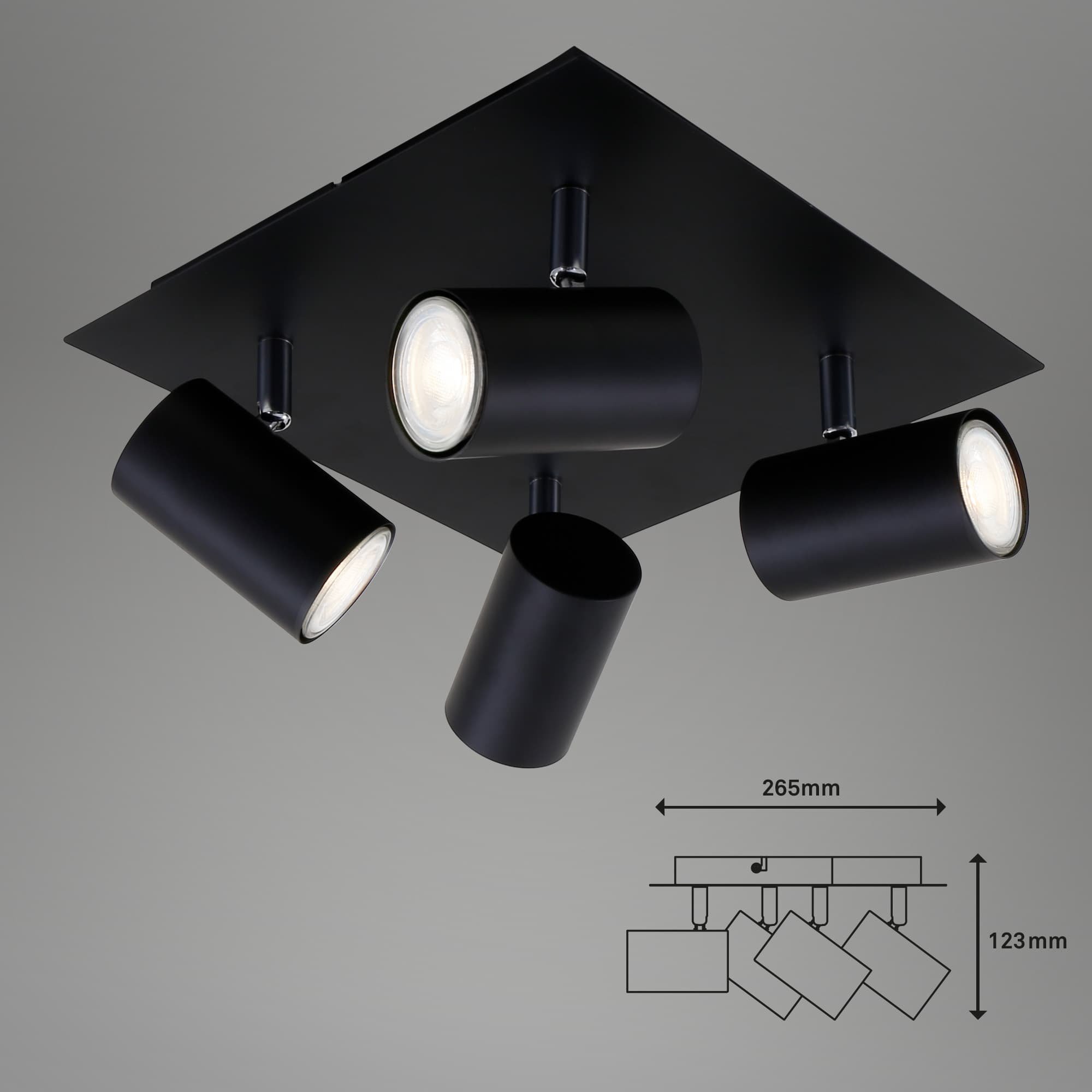 BRILO 2857-045 Bodové svítidlo 26,5 cm 4xGU10 40W černá - BRILO (obrázek 5)