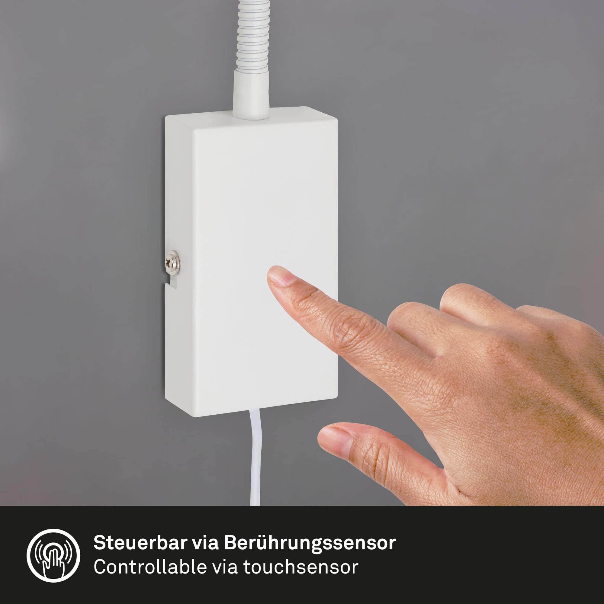 BRI 2085-016 Svítidlo k posteli s dotykovým vypínačem 69 cm 1xGU10 5W 400lm bílé - BRILONER (obrázek 3)