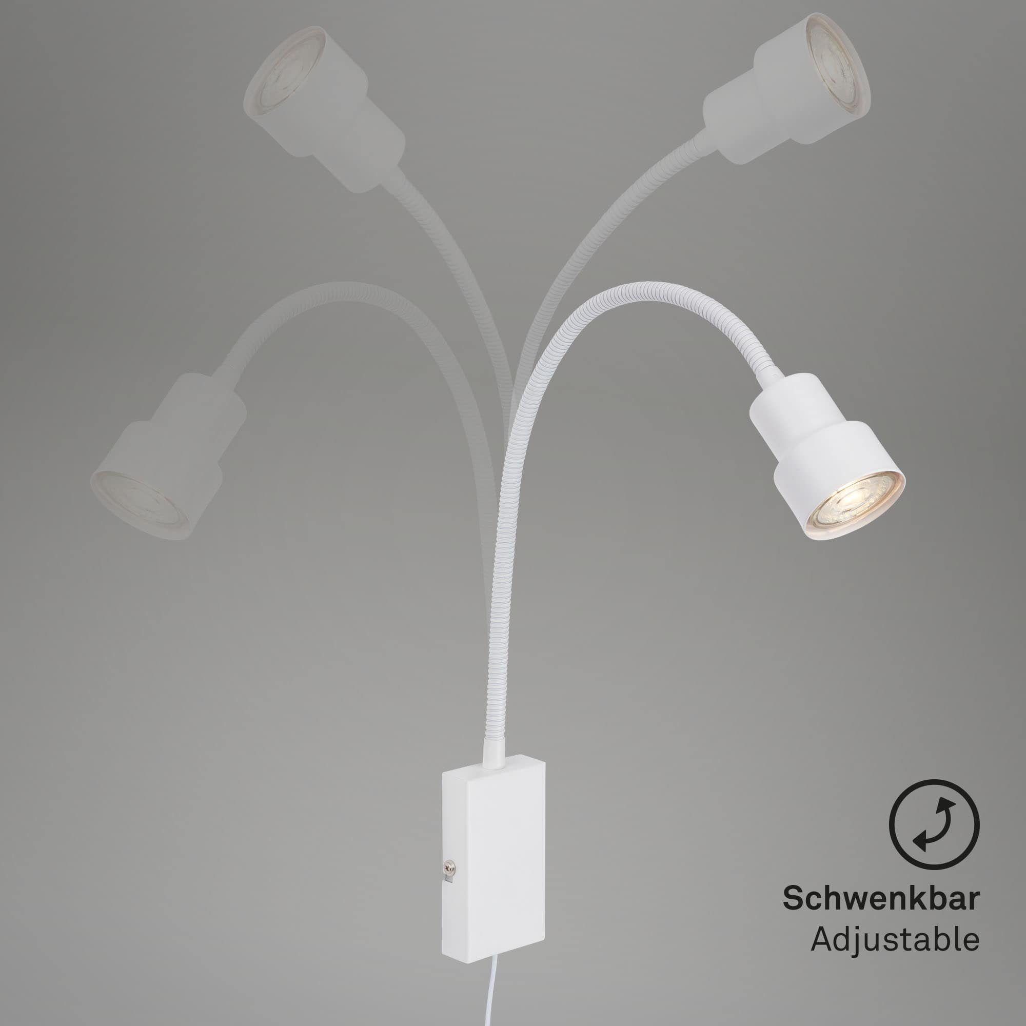 BRI 2085-016 Svítidlo k posteli s dotykovým vypínačem 69 cm 1xGU10 5W 400lm bílé - BRILONER (obrázek 4)