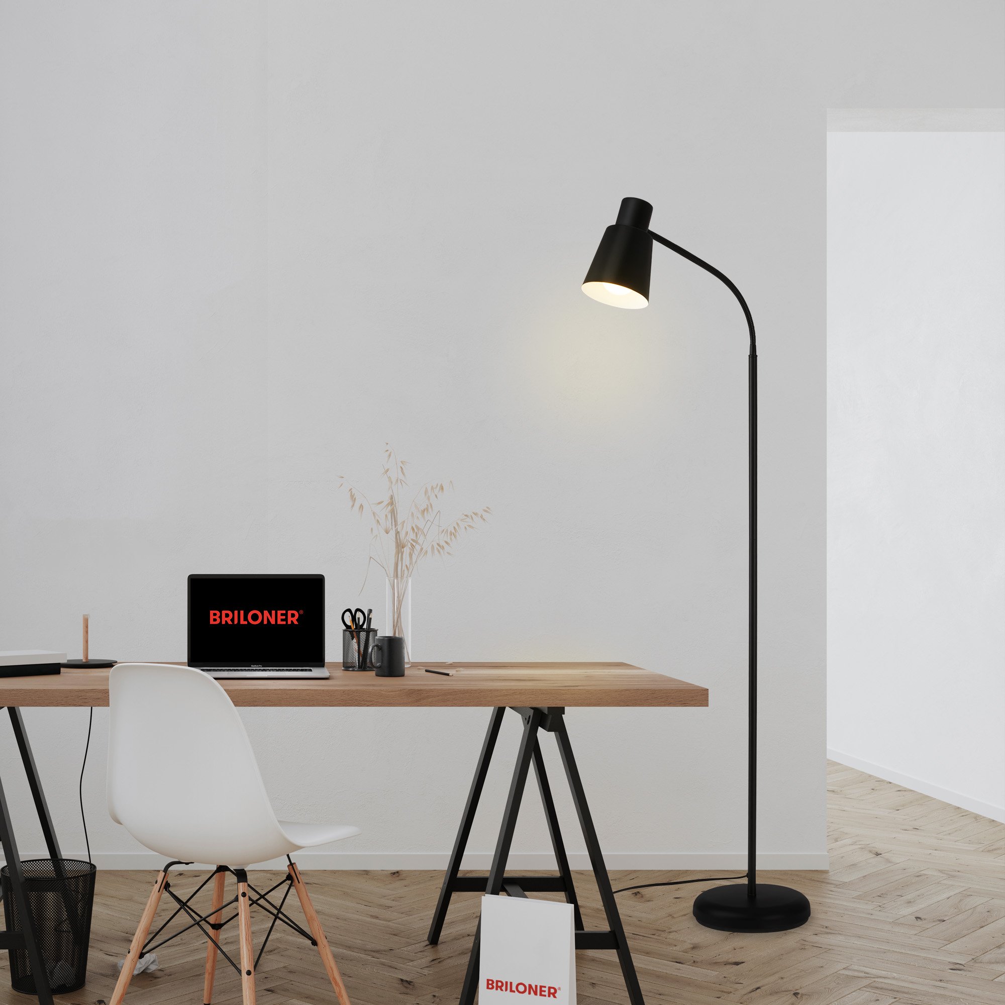 BRILO 1474015 Stojací svítidlo, 128 cm, 1x E27, max. 10W, černá - BRILO (obrázek 6)