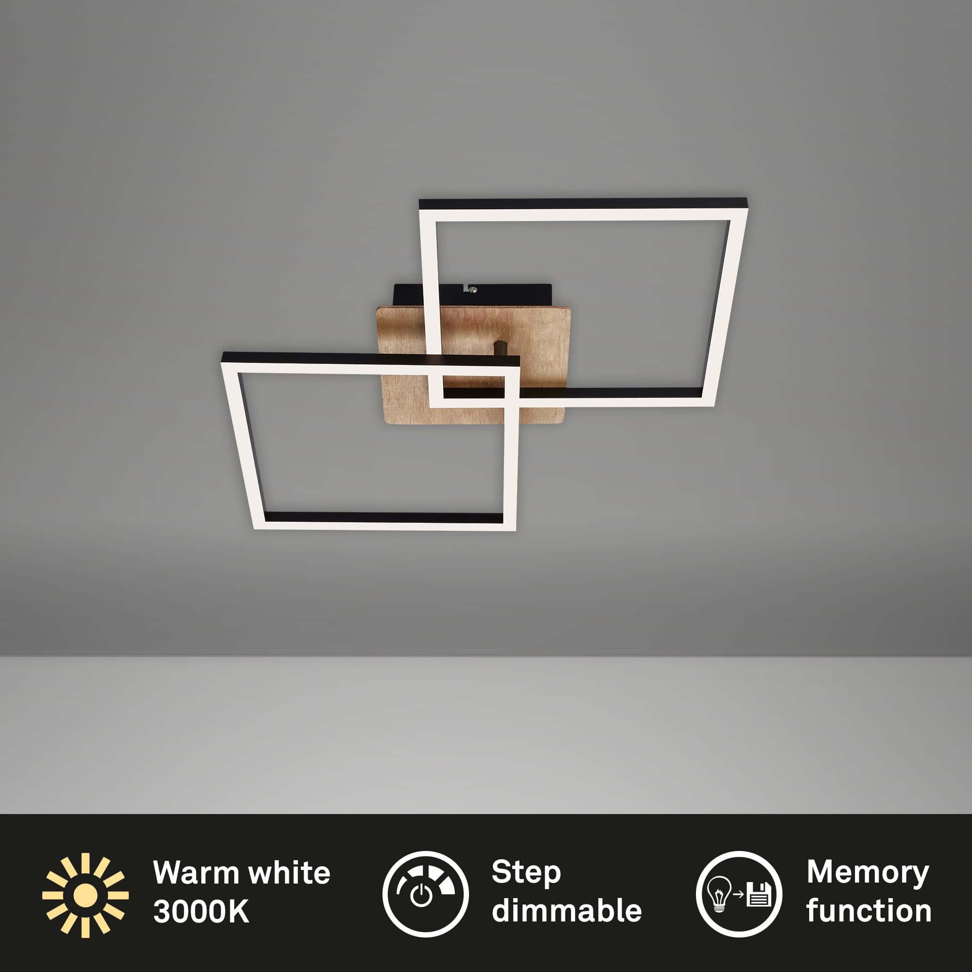 BRILO 3210-014 LED stropní svítidlo, 62 cm, 24 W, černá - BRILO (obrázek 3)