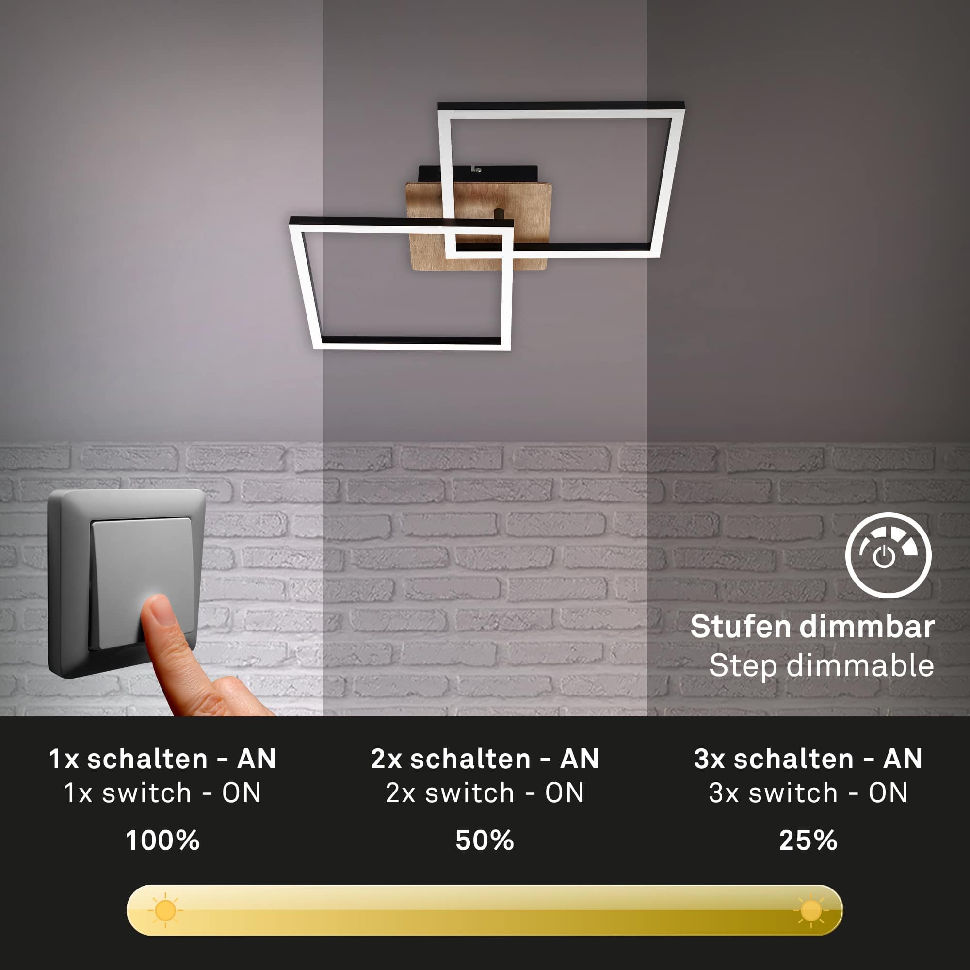 BRILO 3210-014 LED stropní svítidlo, 62 cm, 24 W, černá - BRILO (obrázek 5)