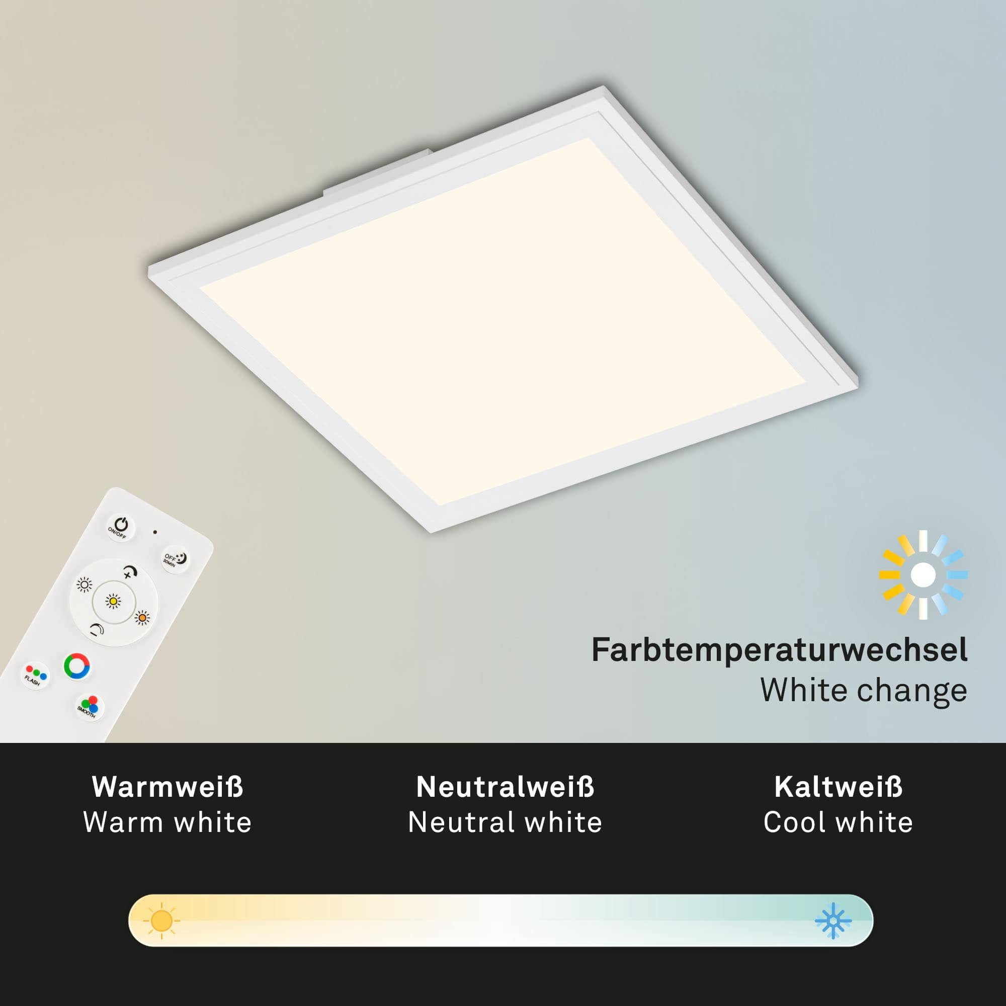BRILO 7151-016 RGB svítidlo LED panel, 29,5 cm, 1800 lm, bílé - BRILO (obrázek 2)