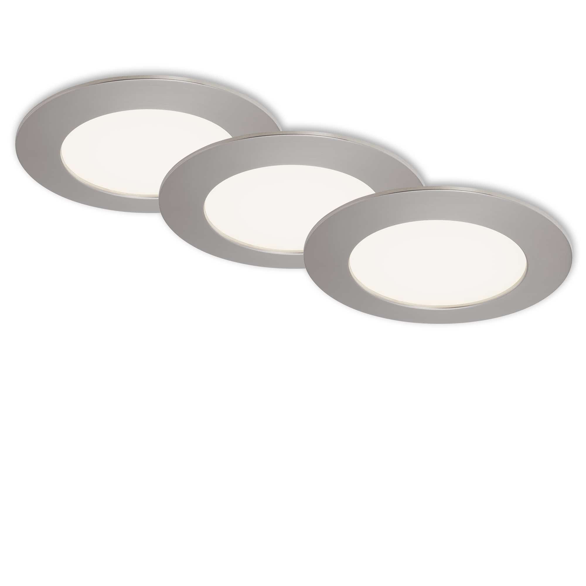 BRI 7284-032 3ks sada LED vestavné svítidlo, pr. 12 cm, 8 W, matný nikl - BRILONER