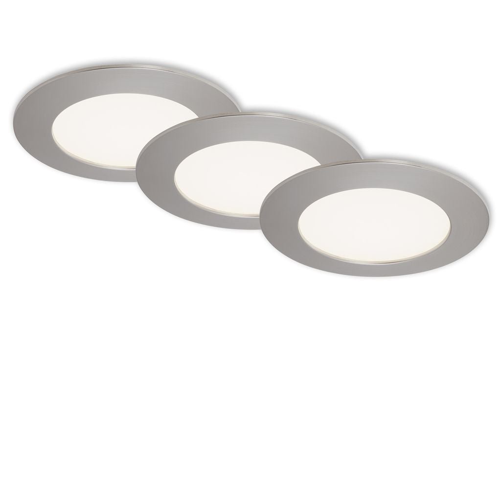 BRI 7284-032 3ks sada LED vestavné svítidlo, pr. 12 cm, 8 W, matný nikl - BRILONER