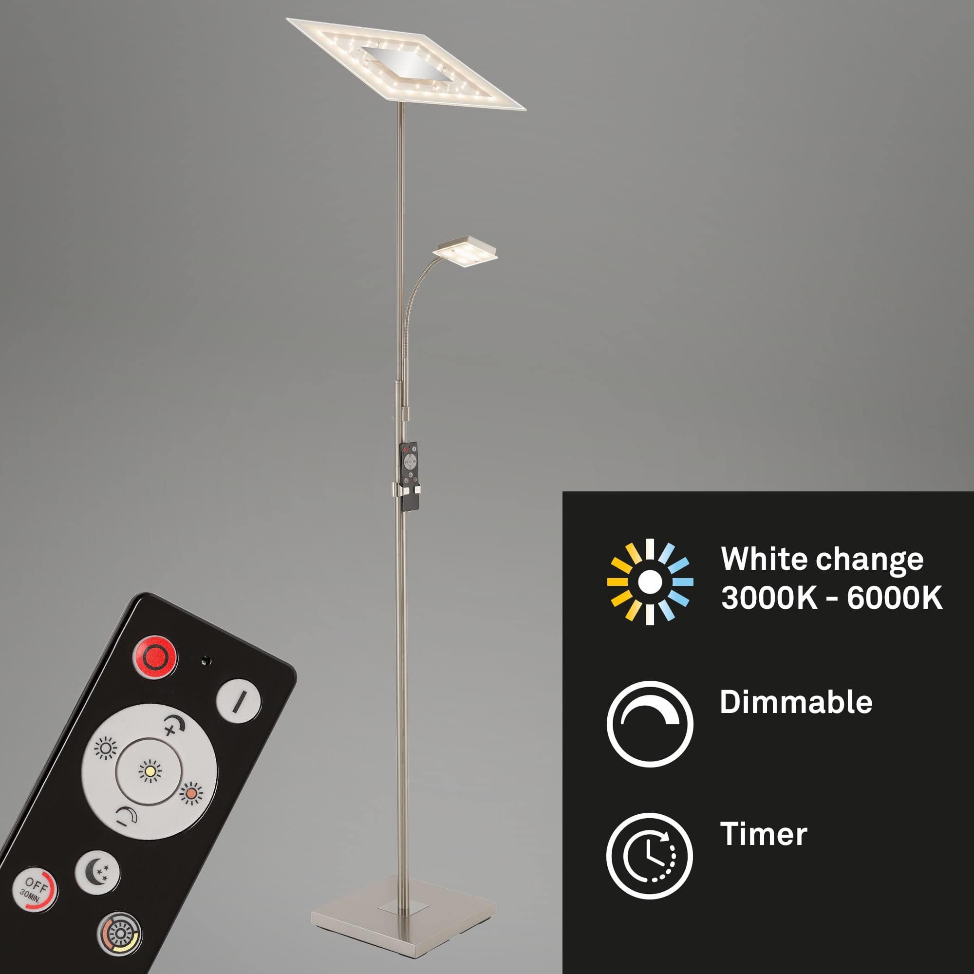 BRILO 1341-022 LED nepřímé osvětlení se čtecí lampou, noční světlo, časovač, vypínač, stmívatelné - BRILO (obrázek 3)