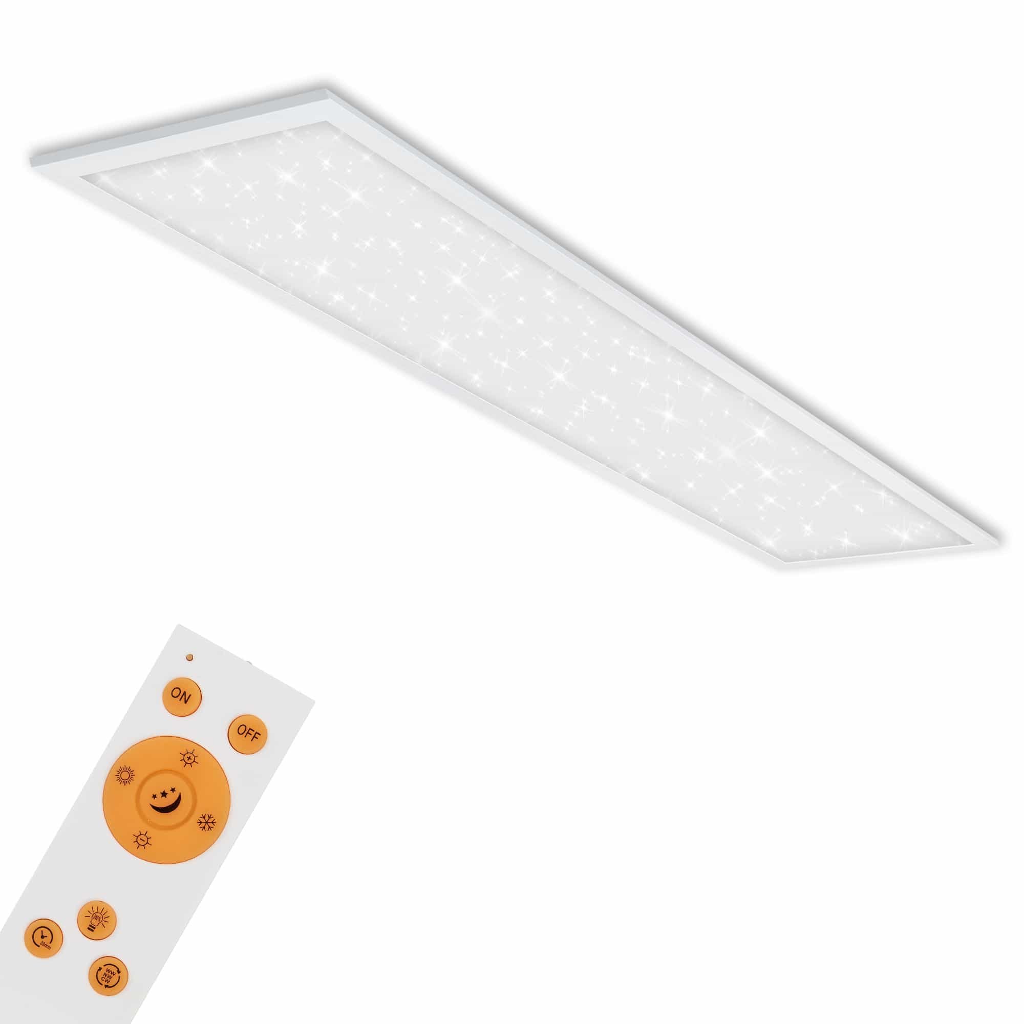 BRILO 7304-016 Hvězdné nebe svítidlo LED panel, 119,5 cm, 3800 lm, 36 W, bílé - BRILO