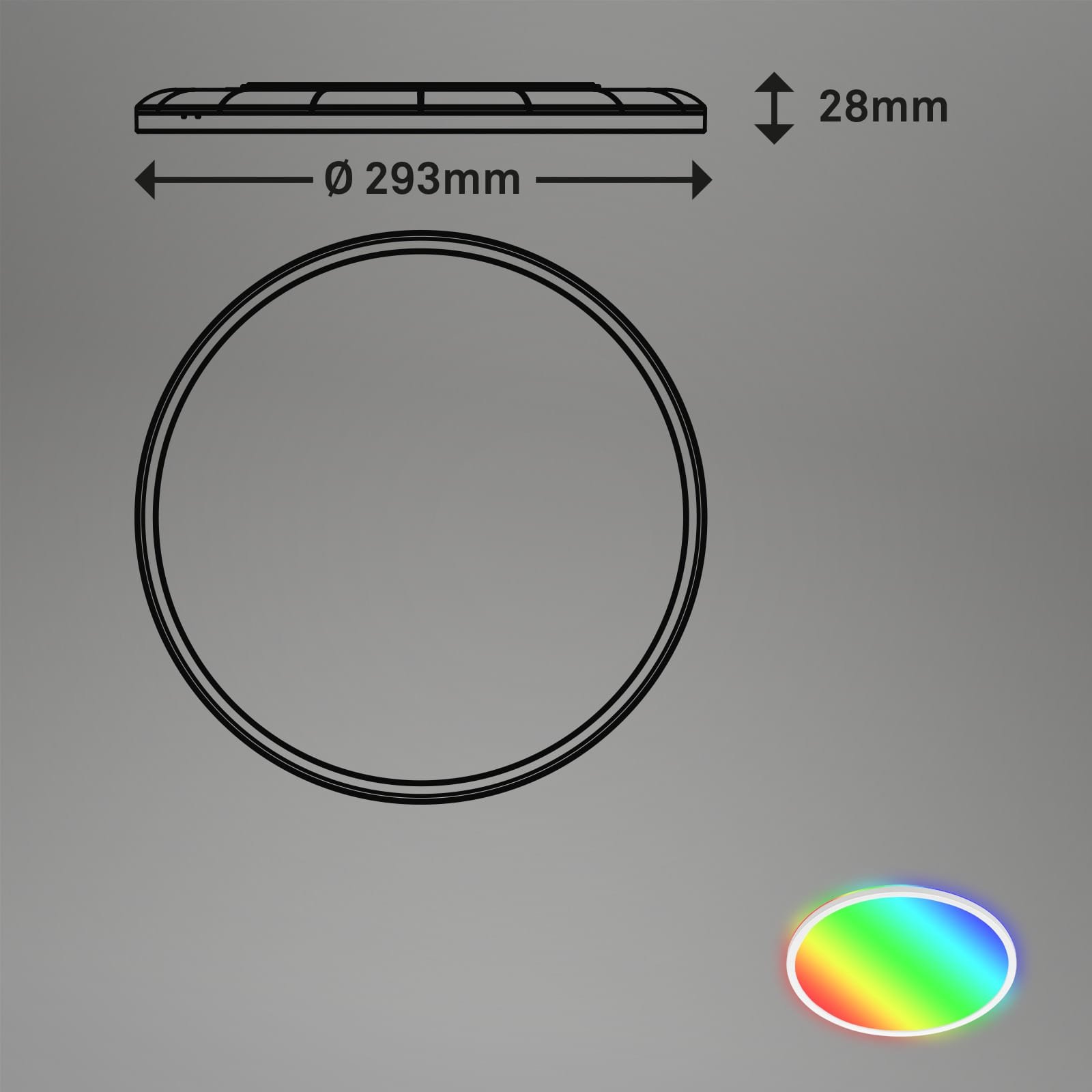 BRILO 7092-416 Slim svítidlo LED panel, pr. 29,3 cm, 1850 lm, 15 W, bílé - BRILO (obrázek 8)