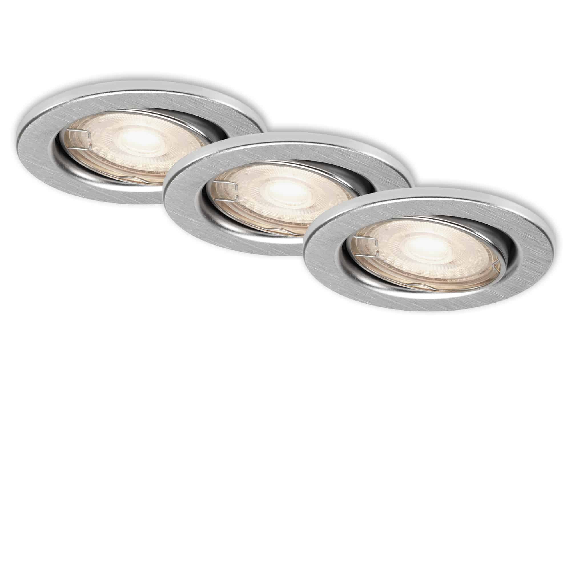 BRI 7147-039 3ks LED vestavné svítidlo, pr. 8,6 cm, 5 W, hliník - BRILONER