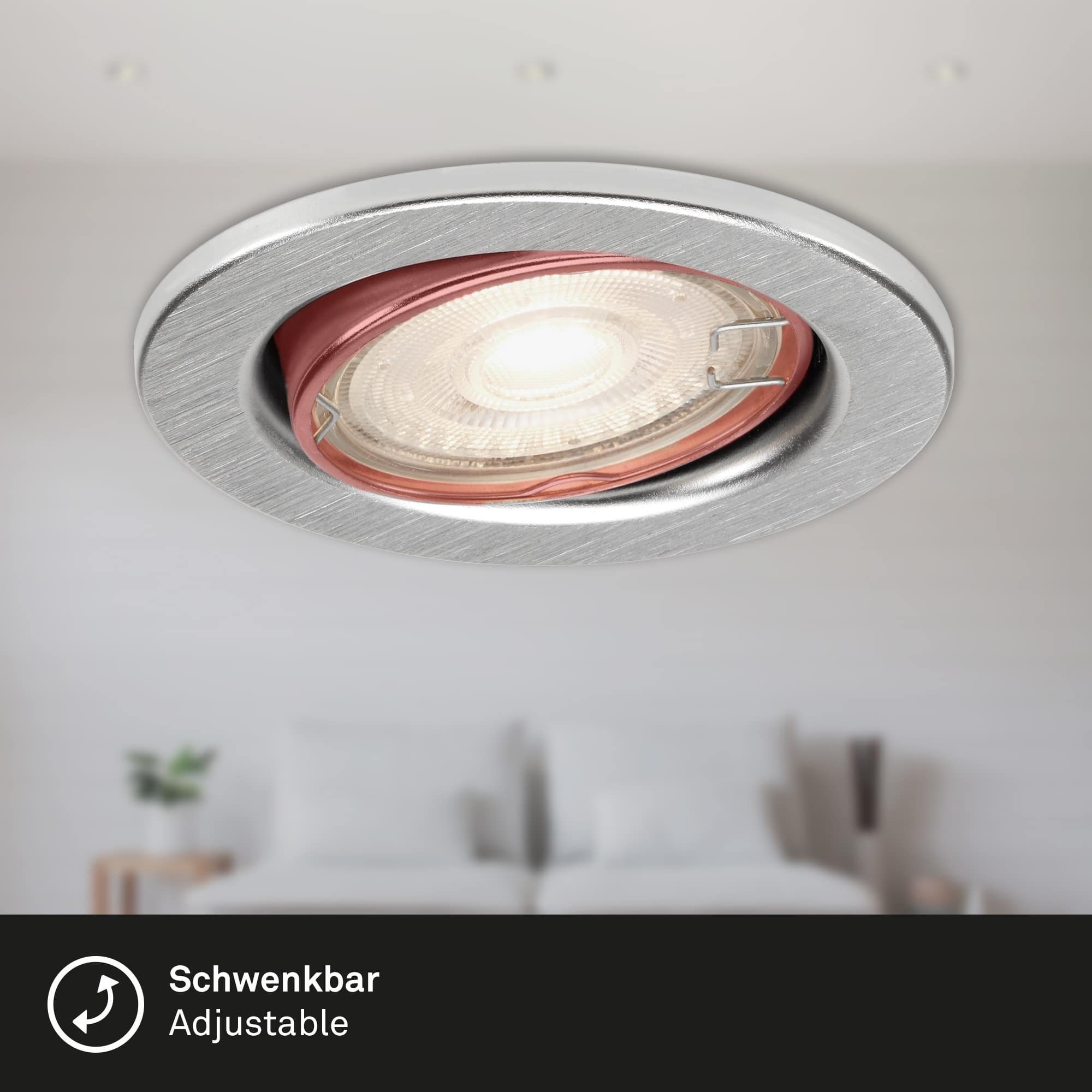 BRI 7147-039 3ks LED vestavné svítidlo, pr. 8,6 cm, 5 W, hliník - BRILONER (obrázek 4)