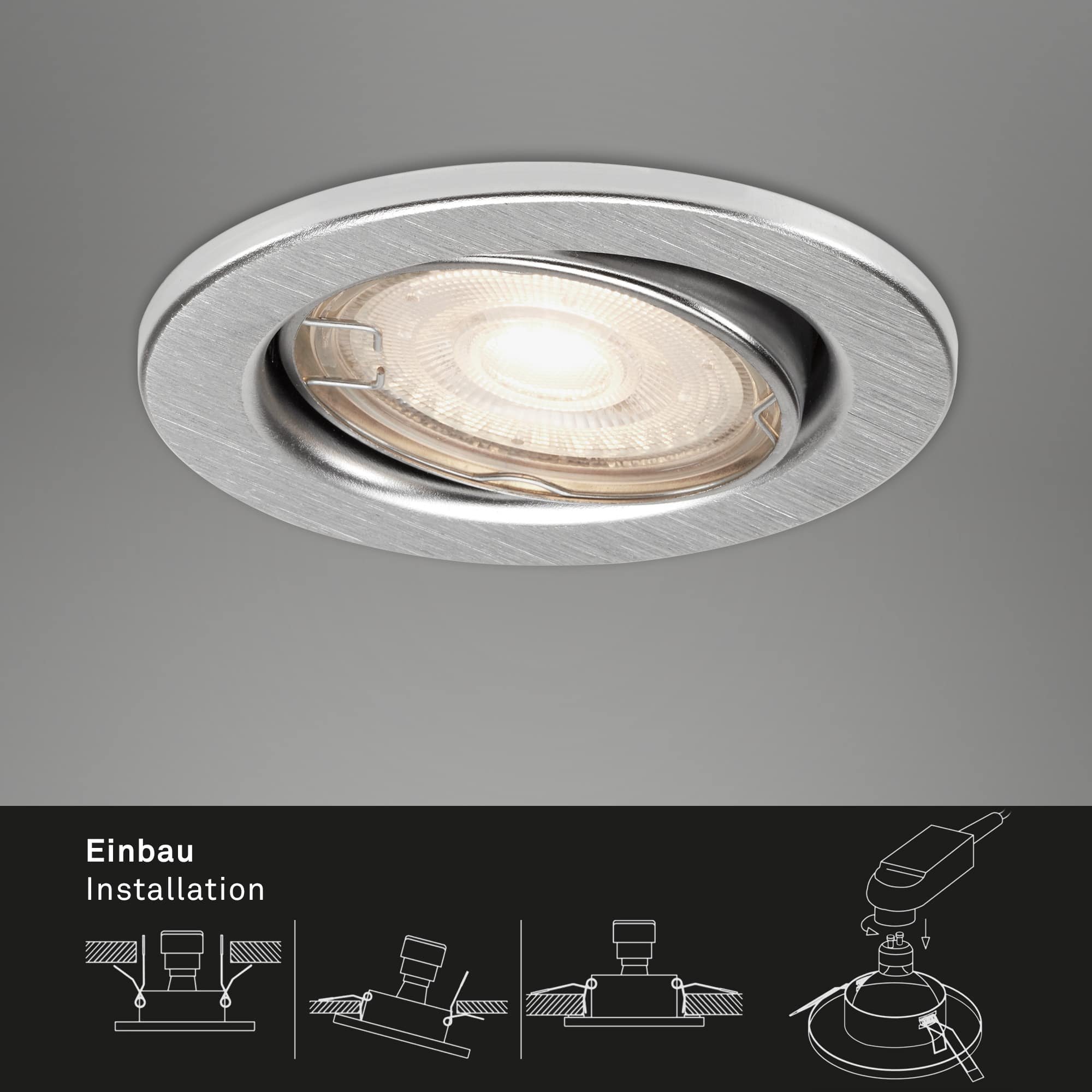 BRI 7147-039 3ks LED vestavné svítidlo, pr. 8,6 cm, 5 W, hliník - BRILONER (obrázek 5)
