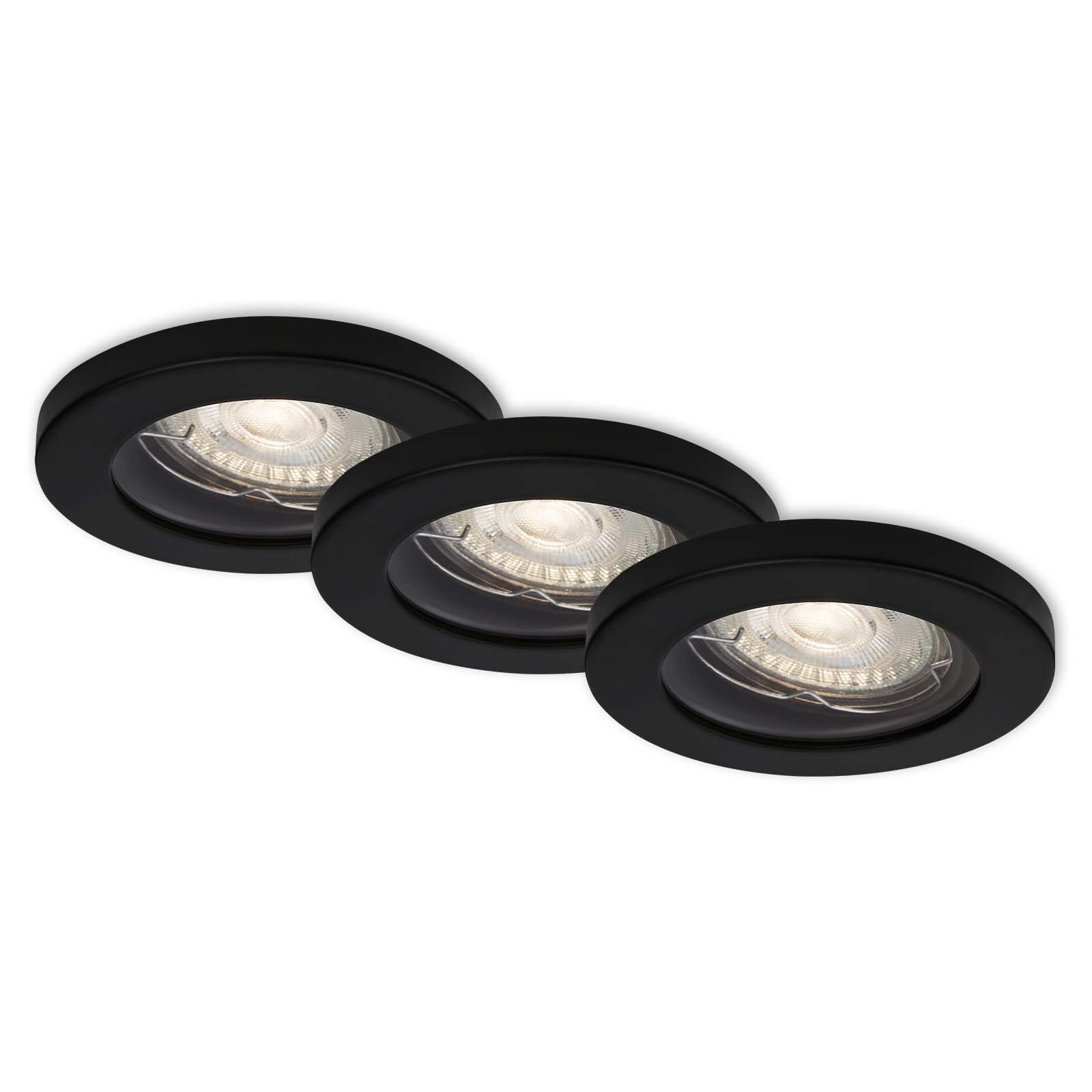 BRI 7181-035 3ks sada LED vestavné svítidlo, pr. 8,5 cm, 5 W, 400 lm, černá - BRILONER