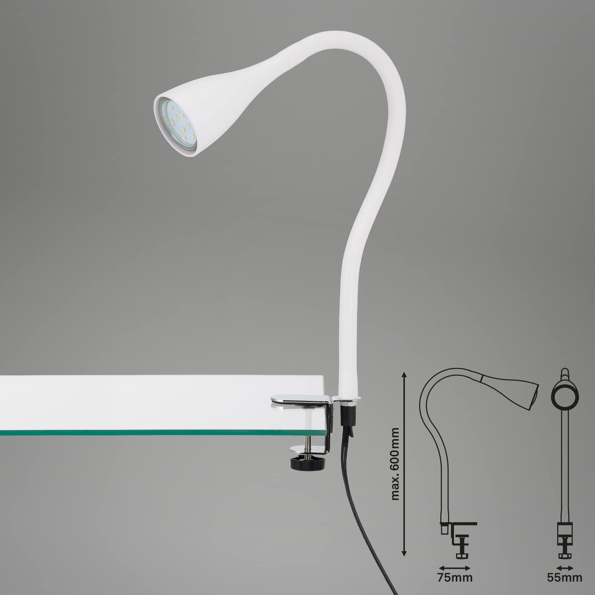 BRI 2762-016P Flexibilní svítidlo se svorkou 60 cm 1xGU10 3W 250lm bílé - BRILONER (obrázek 6)