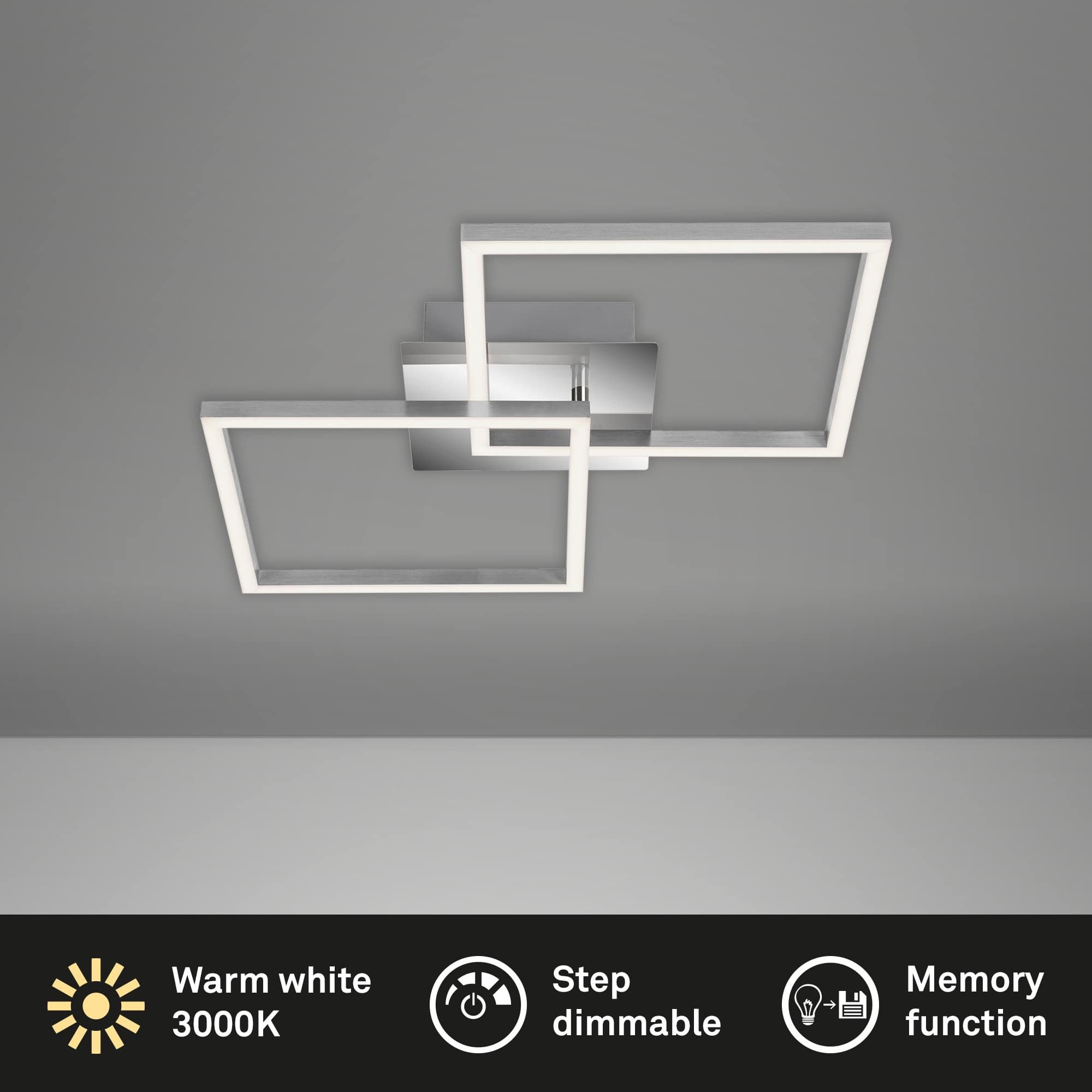 BRILO 3210-018 LED stropní svítidlo, 62 cm, 2300 LM, 22 W, hliník-chrom - BRILO (obrázek 3)