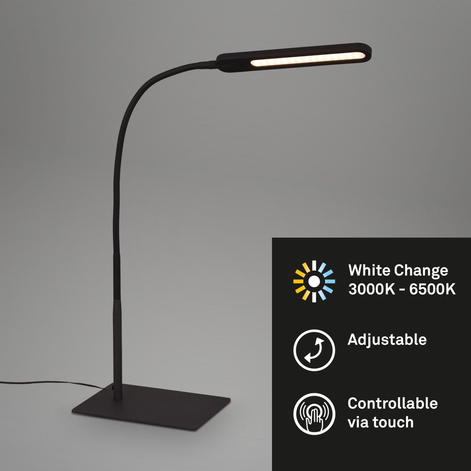 BRILO 7389-015 CCT LED stolní lampa, 23 cm, 8 W, černá - BRILO (obrázek 4)