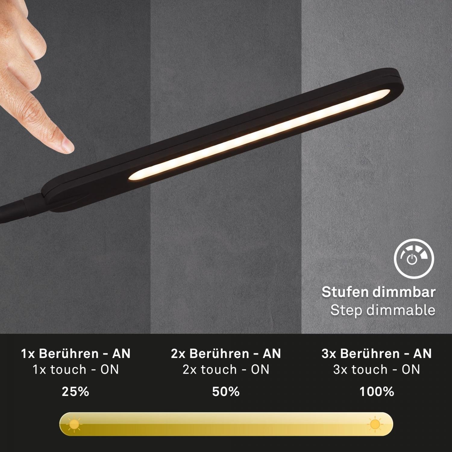 BRILO 7389-015 CCT LED stolní lampa, 23 cm, 8 W, černá - BRILO (obrázek 7)