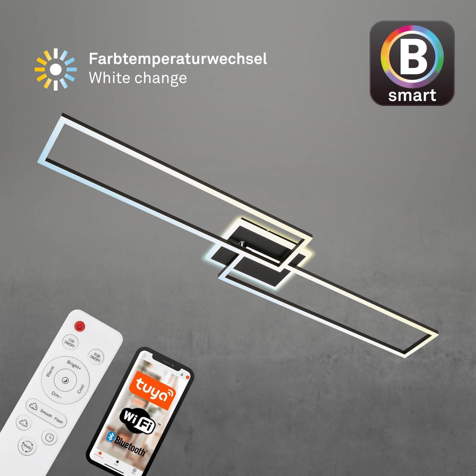 BRILO 3538-015 LED stropní svítidlo, 110 cm, 40 W, 5200 lm, černá - BRILO (obrázek 4)