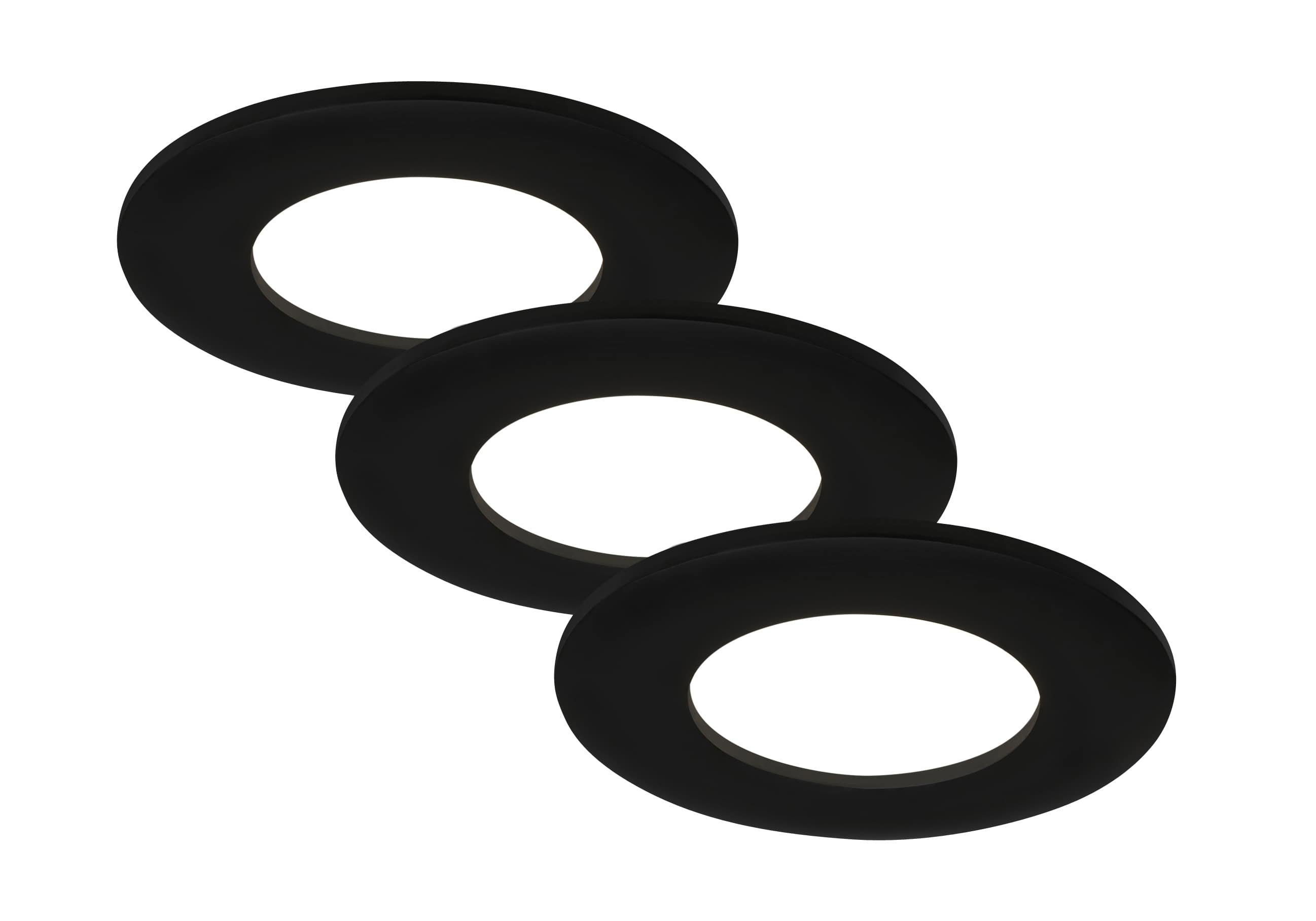 BRI 7113-435 3ks sada LED vestavné svítidlo, pr. 8,5 cm, 5 W, 450 lm, černá - BRILONER