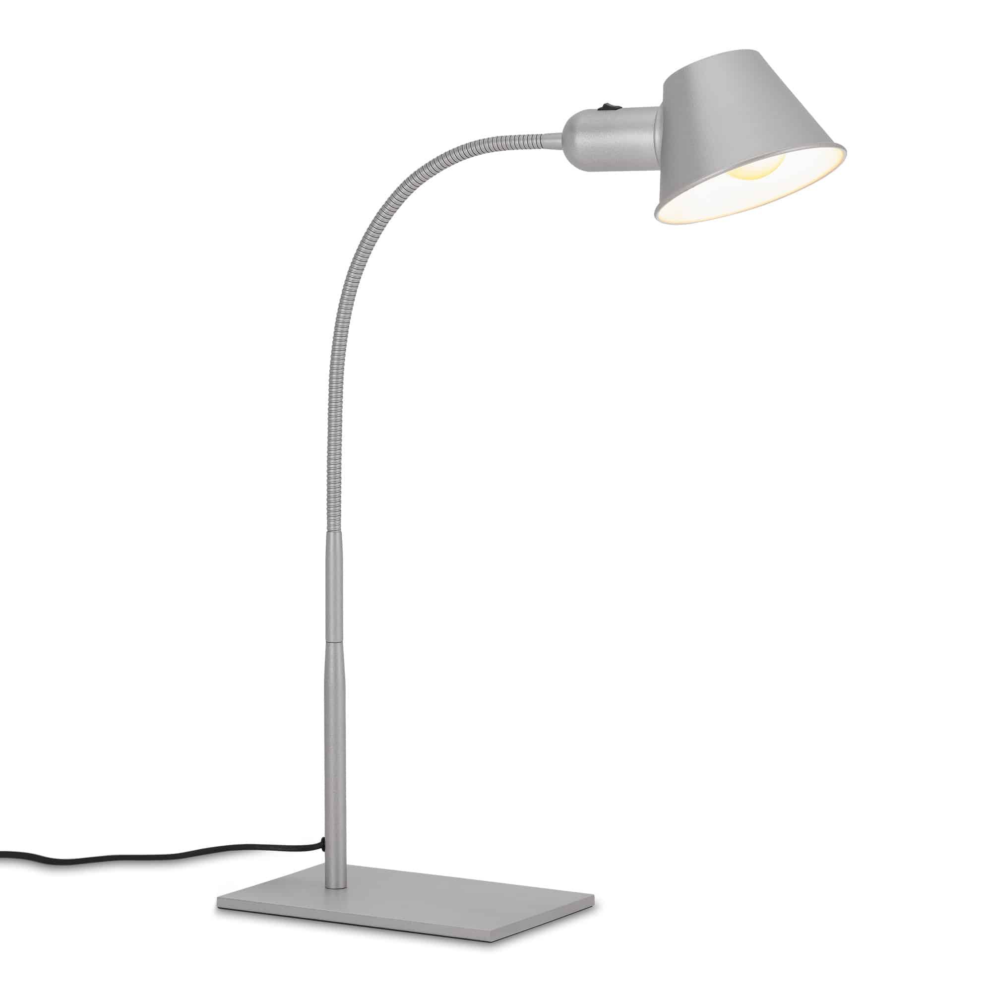 BRILO 7407-014 Stolní lampa, 23 cm, 1x. E27, max. 10 W, matný chrom - BRILO